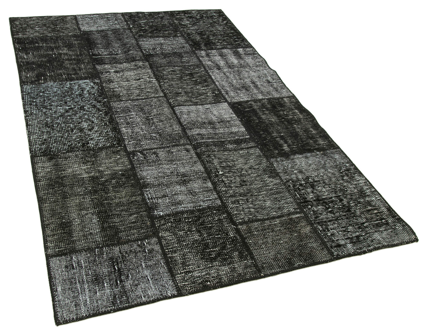 4x7 Black Patchwork Rug - 31765