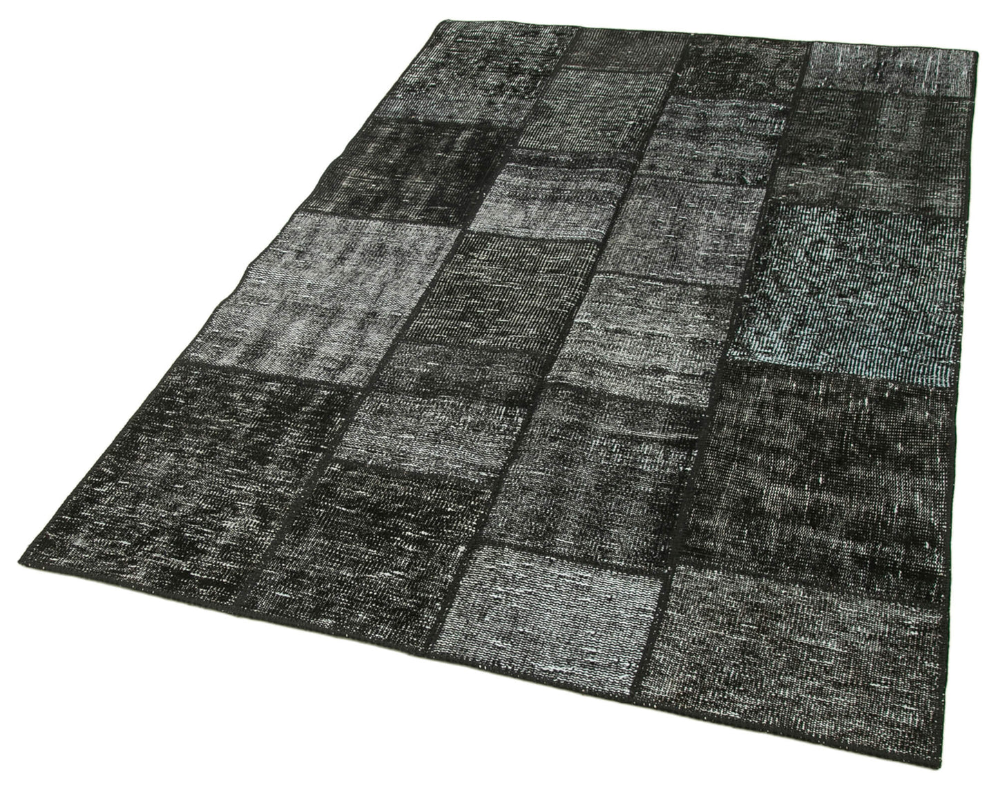 4x7 Black Patchwork Rug - 31765