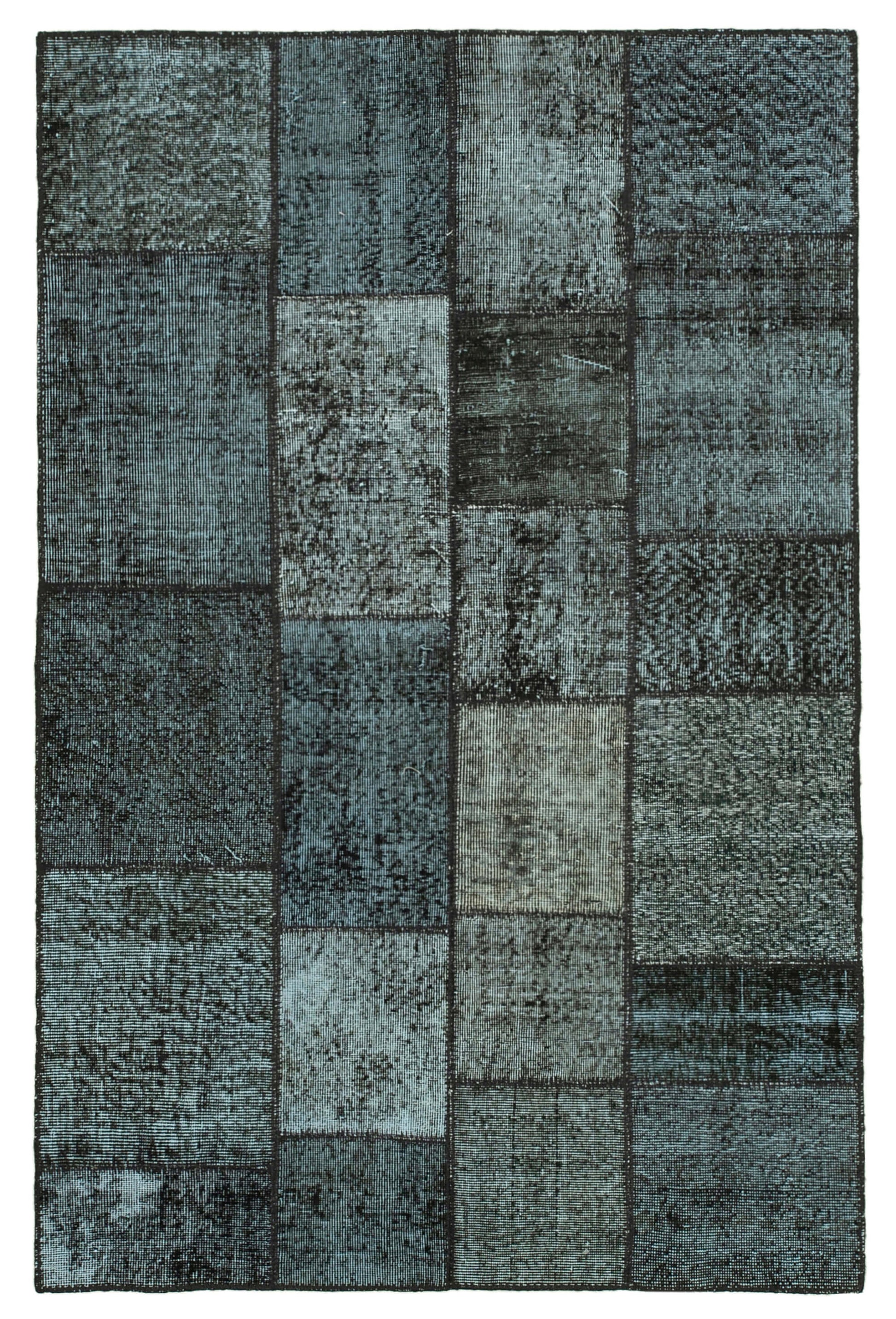 4x7 Black Patchwork Rug - 31776