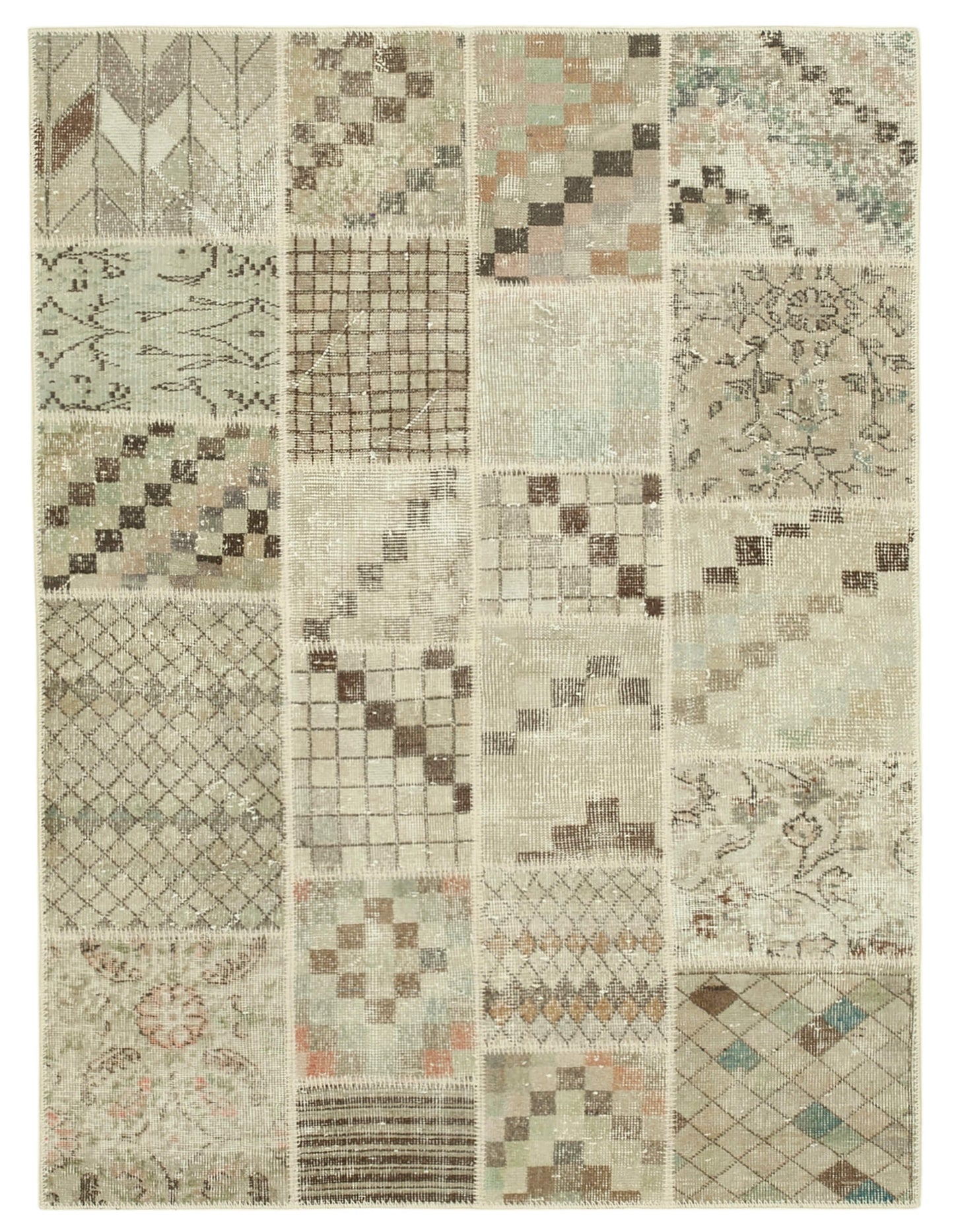 4x6 Beige Patchwork Rug - 31784