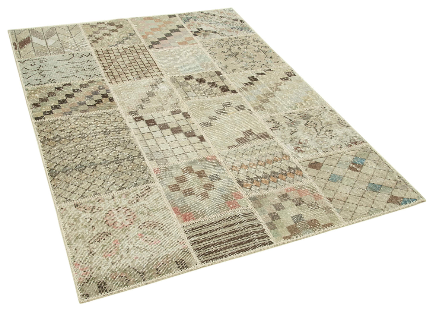 4x6 Beige Patchwork Rug - 31784