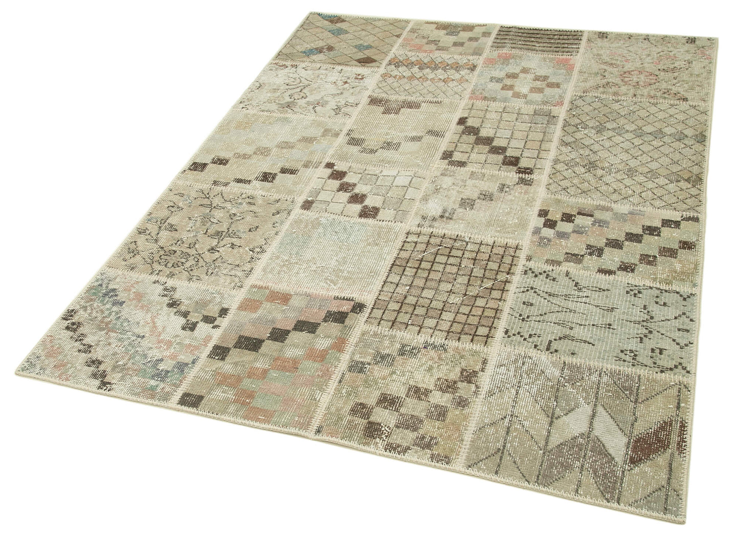 4x6 Beige Patchwork Rug - 31784