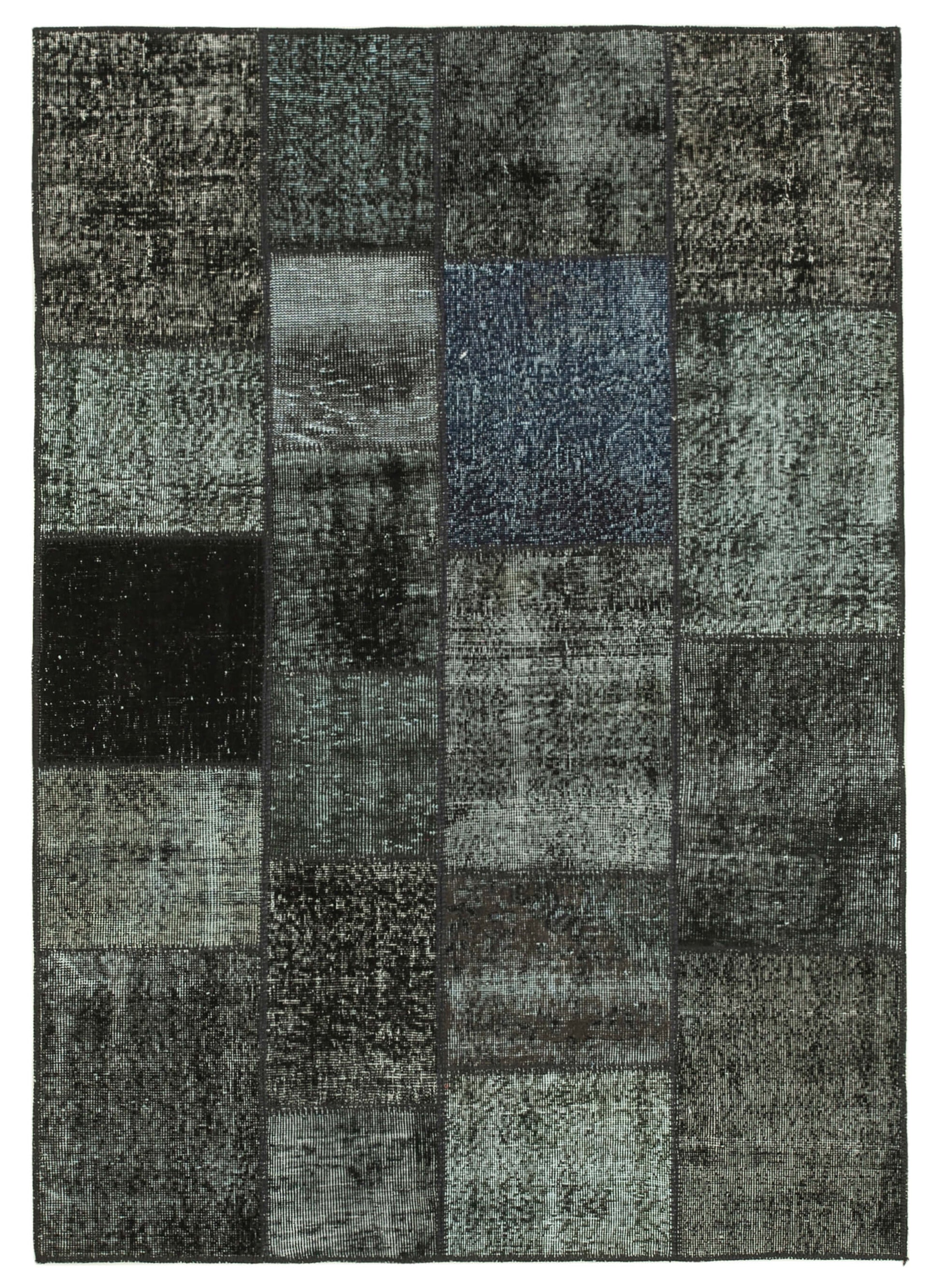 5x7 Black Patchwork Rug - 31785