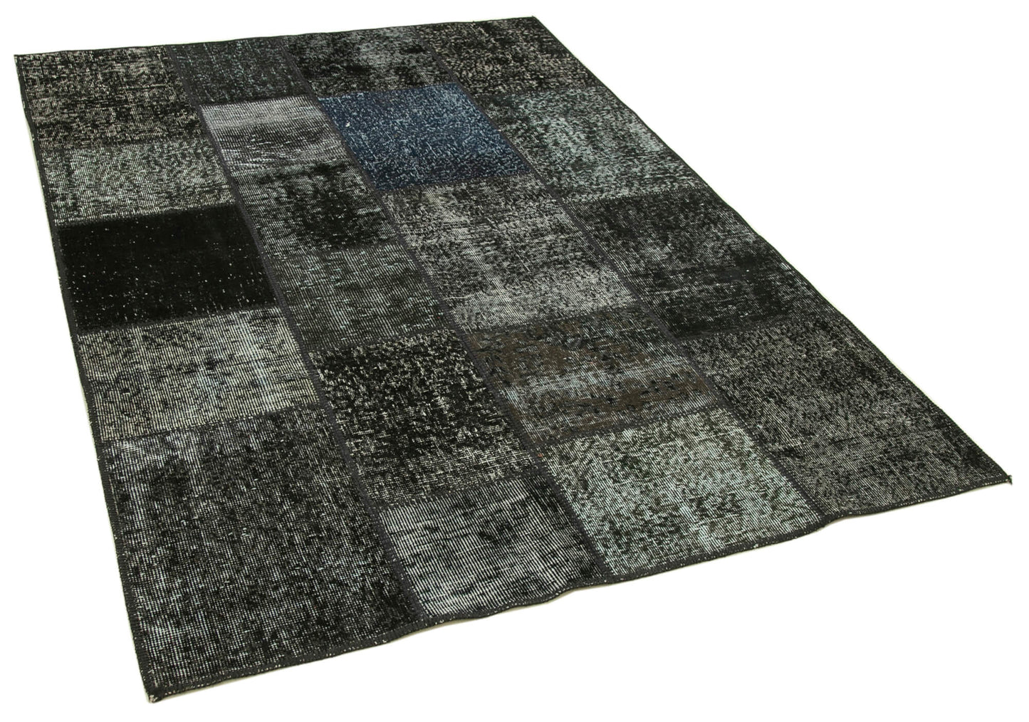 5x7 Black Patchwork Rug - 31785