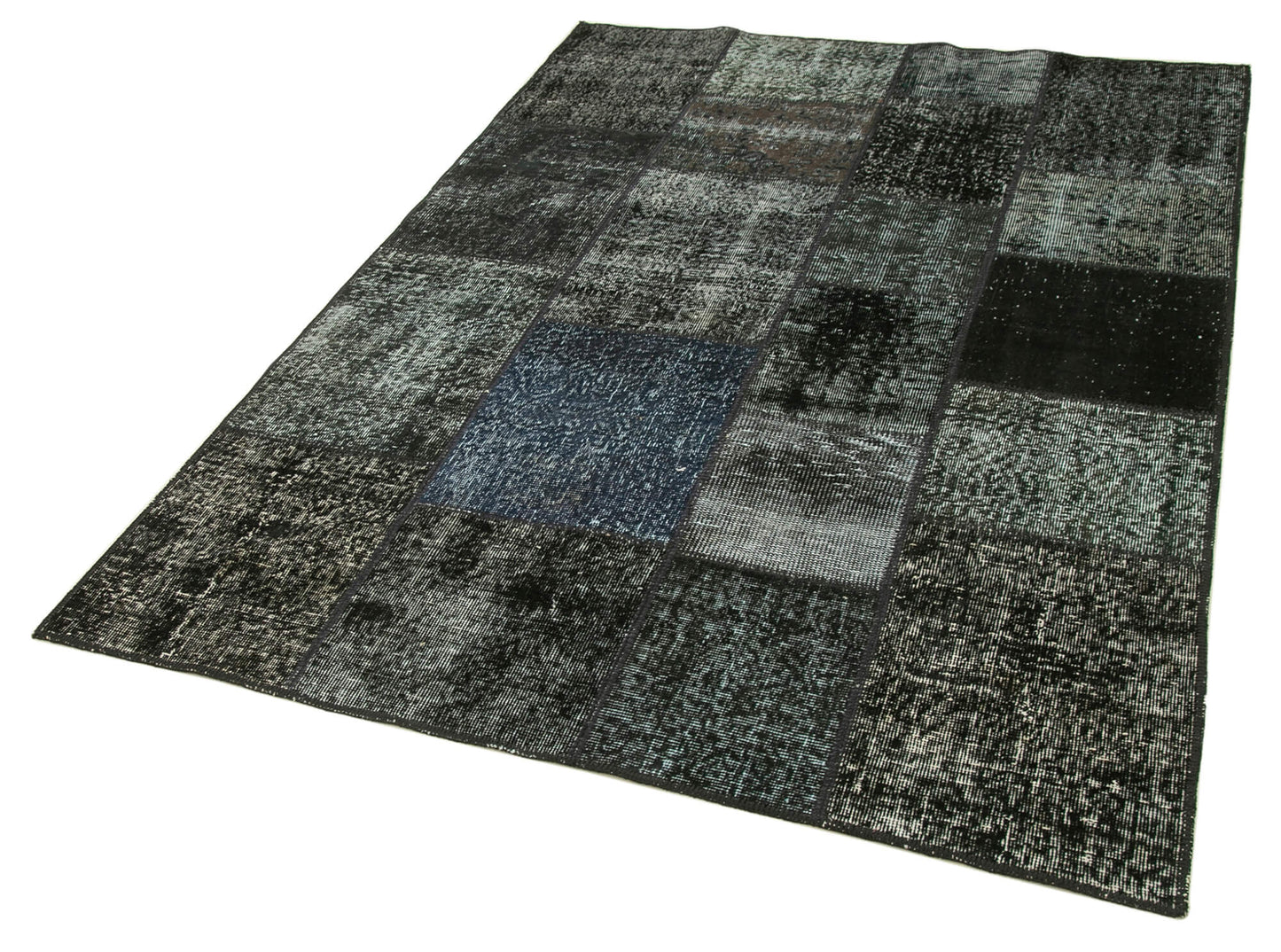 5x7 Black Patchwork Rug - 31785