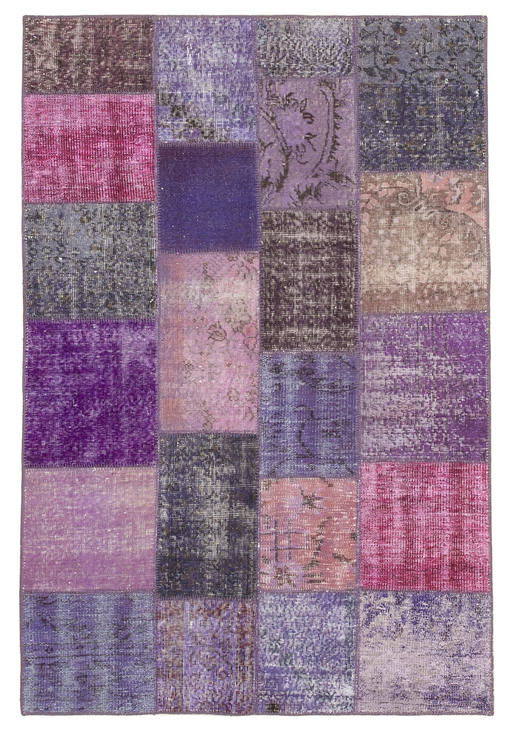 4x7 Purple Patchwork Rug - 31795