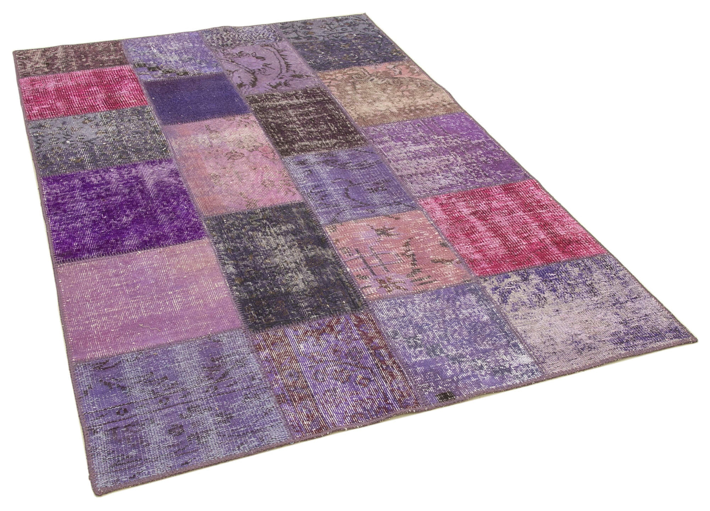 4x7 Purple Patchwork Rug - 31795