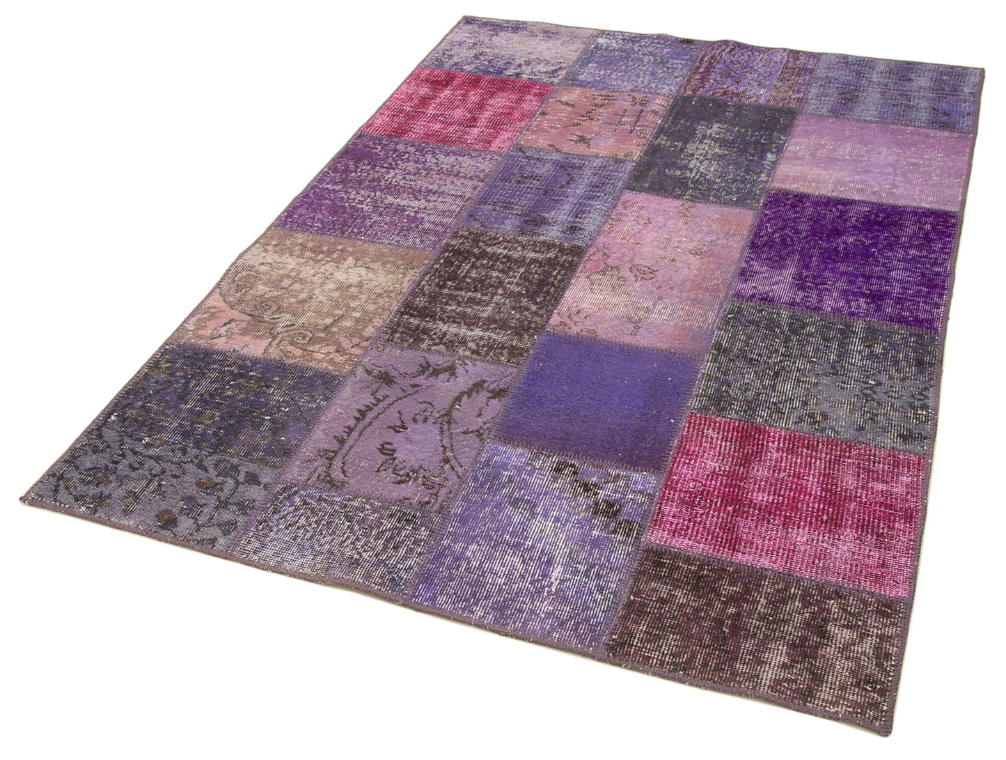 4x7 Purple Patchwork Rug - 31795