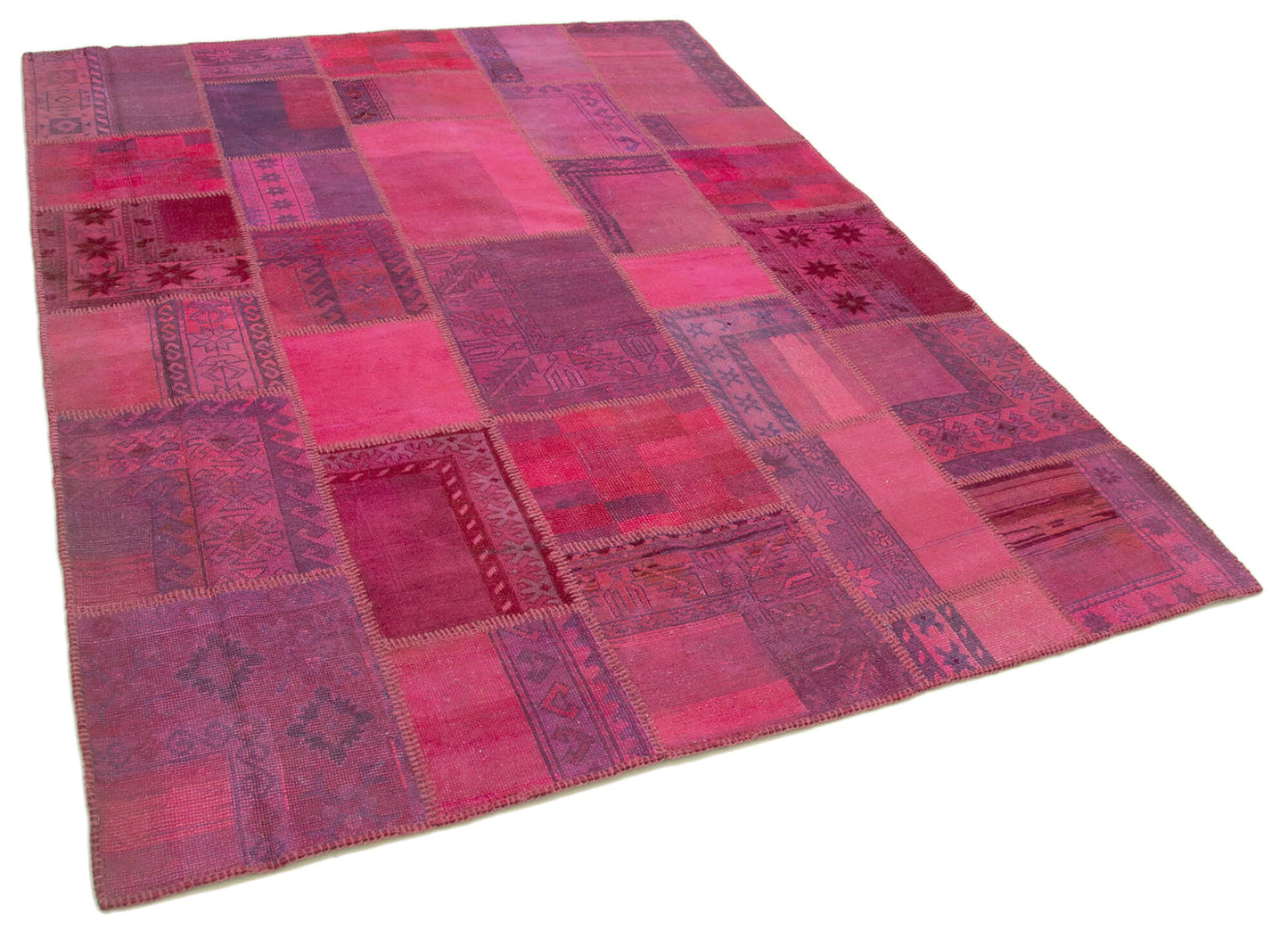 6x8 Pink Patchwork Rug - 31800