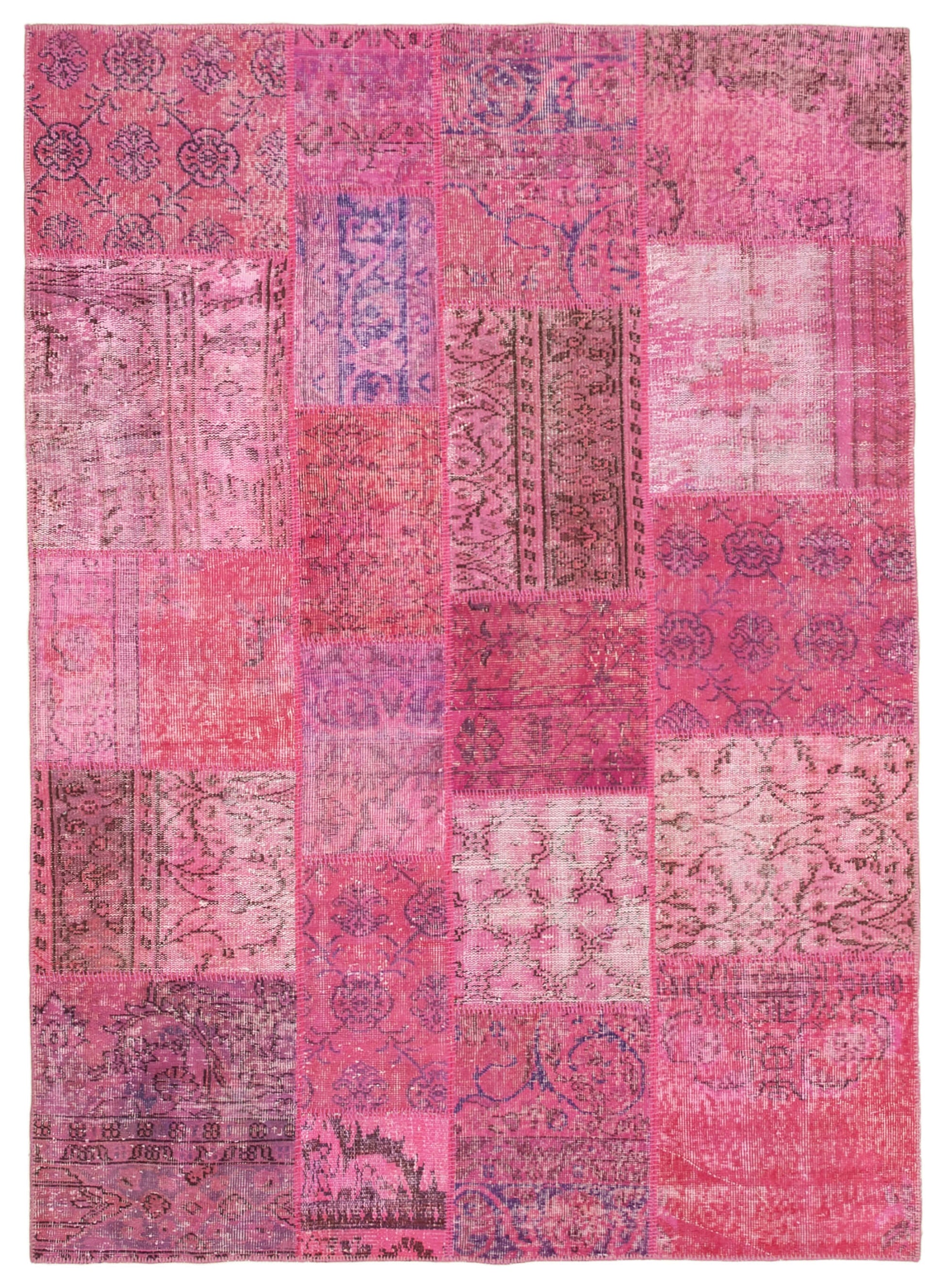 6x8 Pink Patchwork Rug - 31802