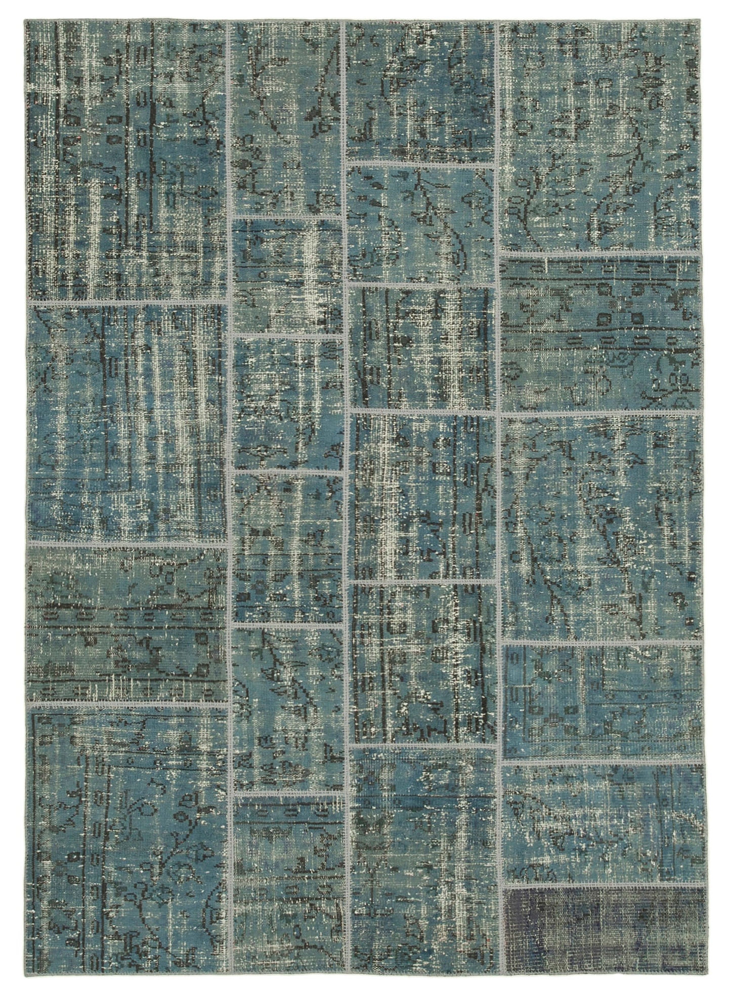 6x8 Blue Patchwork Rug - 31831