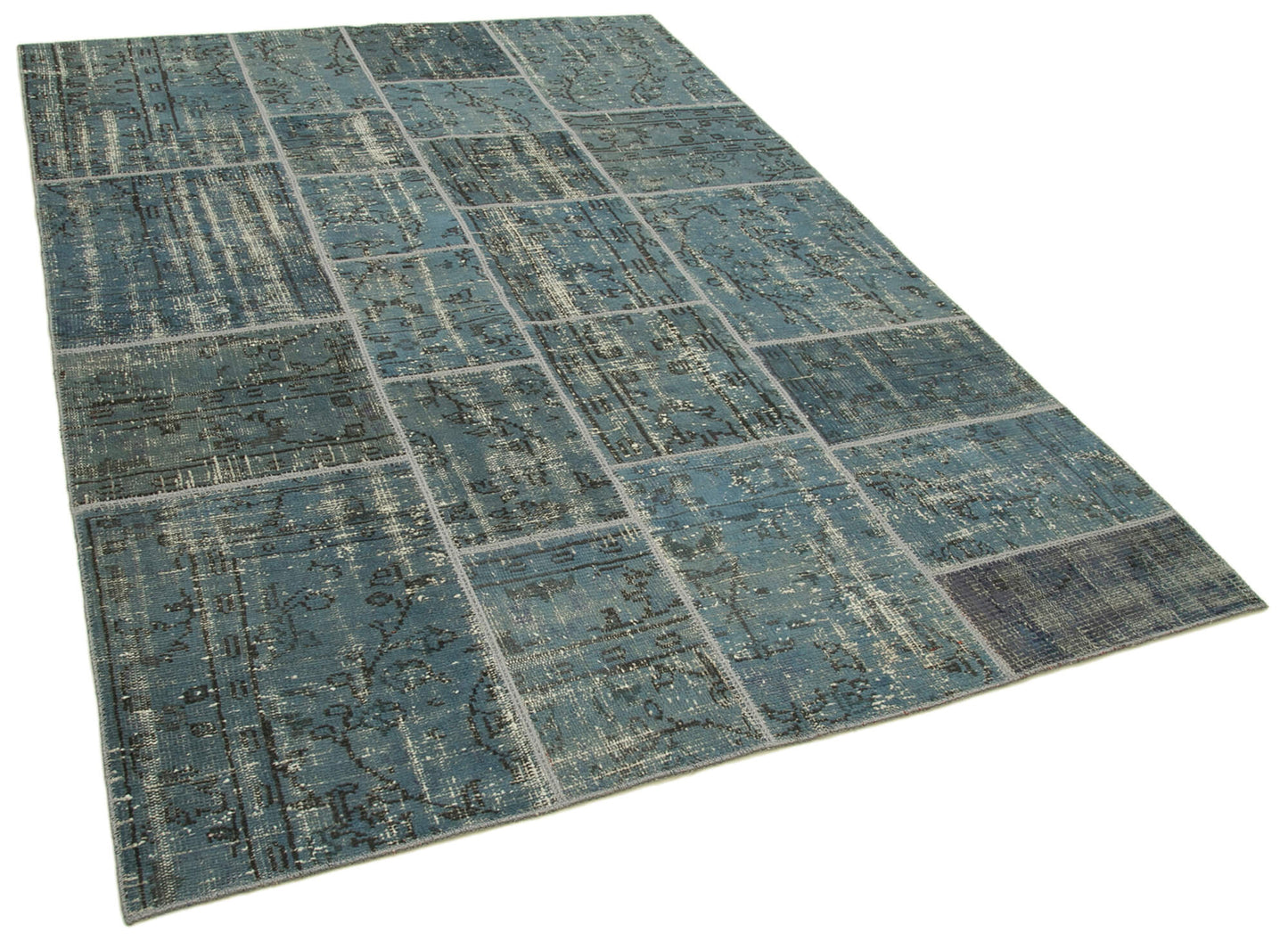 6x8 Blue Patchwork Rug - 31831