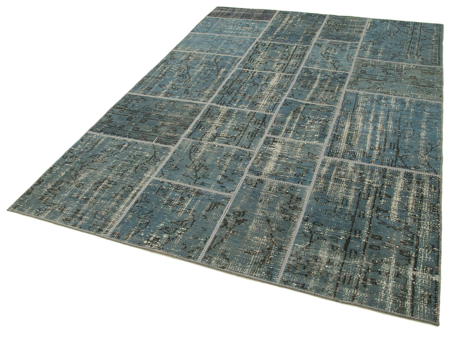 6x8 Blue Patchwork Rug - 31831