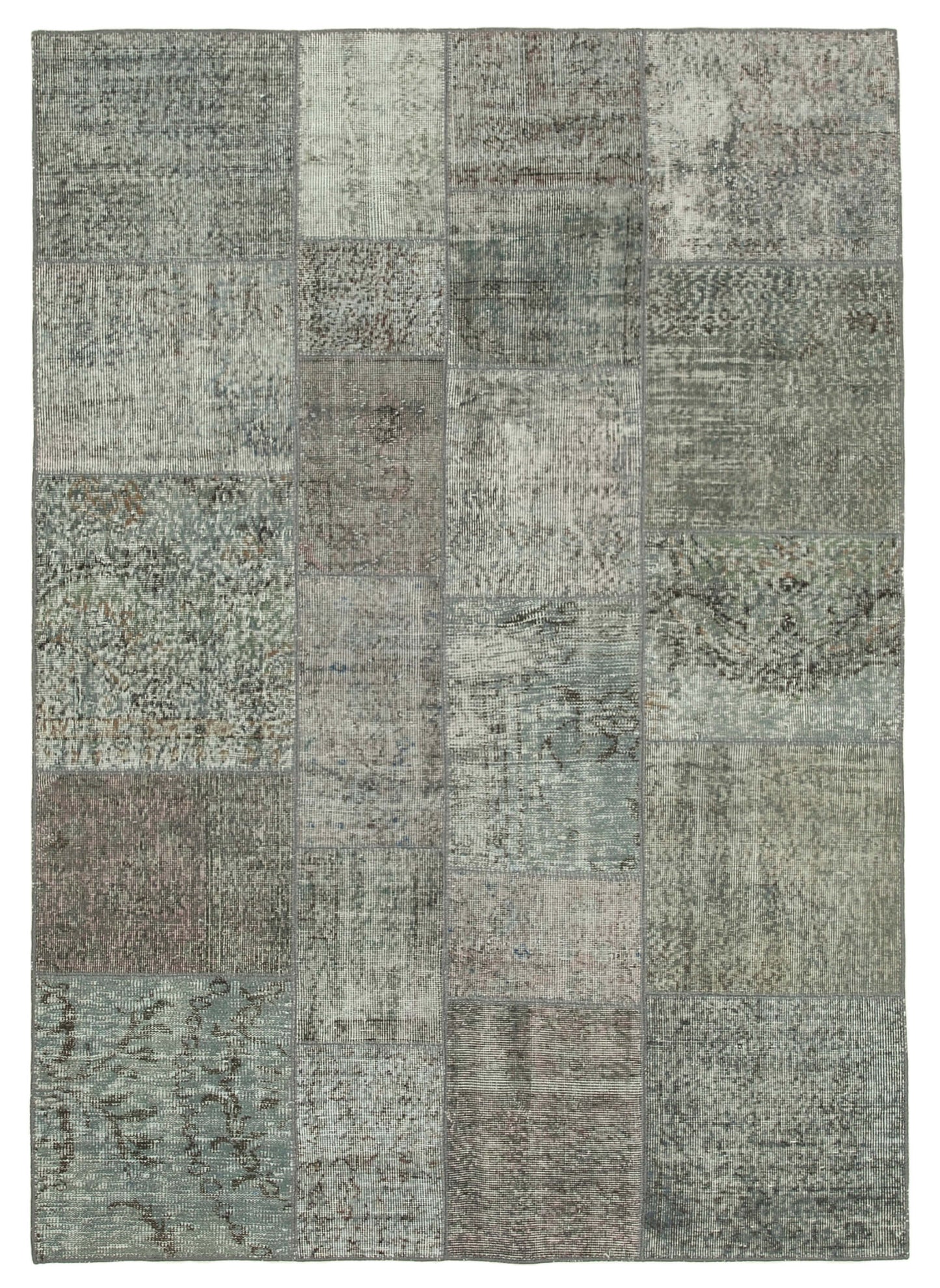 6x8 Grey Patchwork Rug - 31837