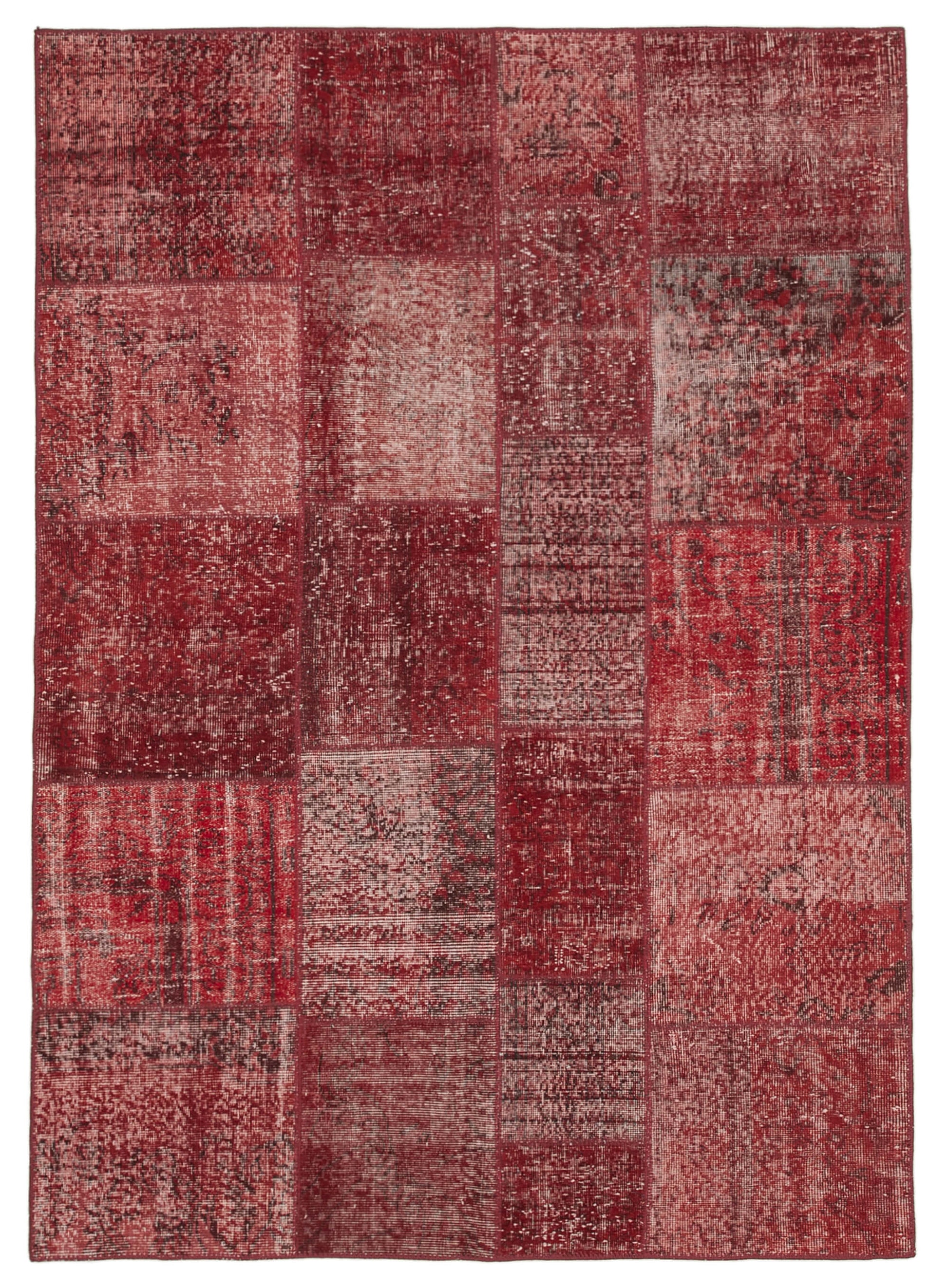 6x8 Red Patchwork Rug - 31838