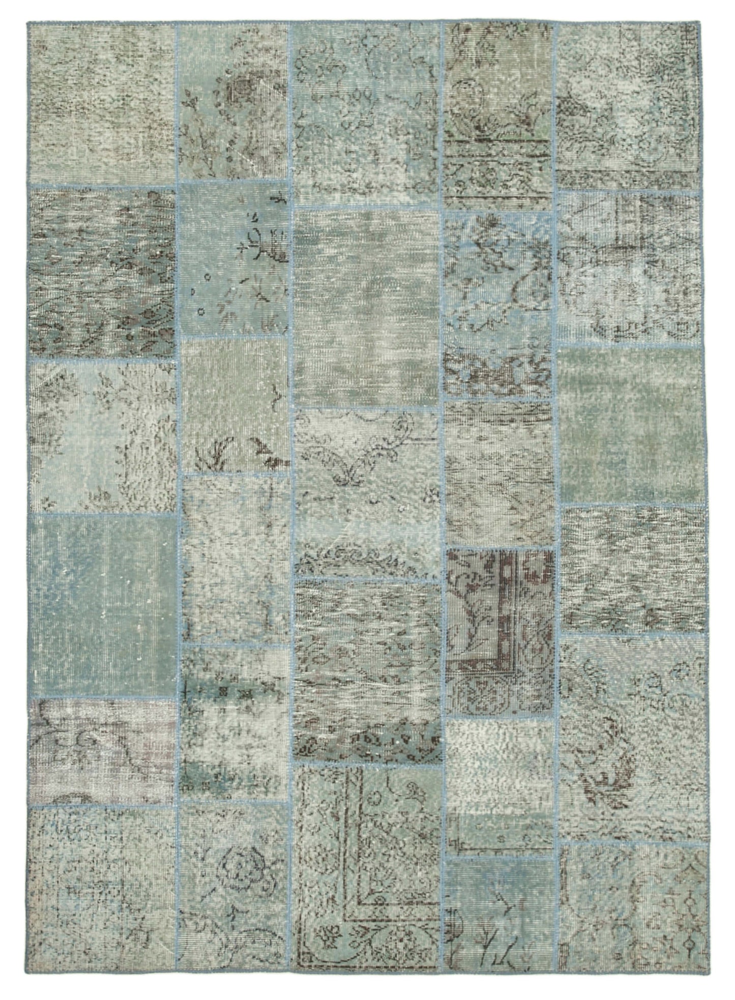 6x8 Blue Patchwork Rug - 31843