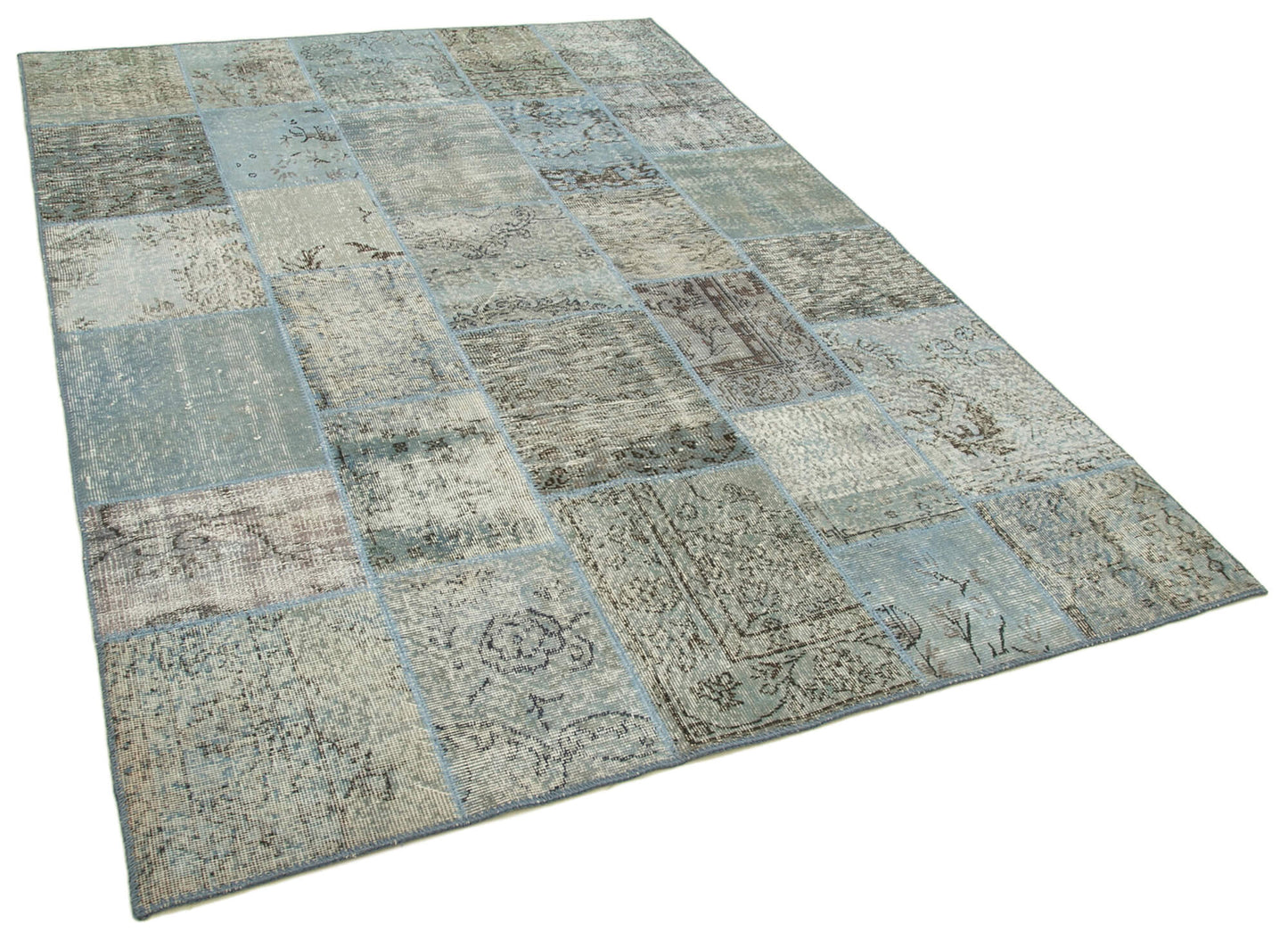 6x8 Blue Patchwork Rug - 31843