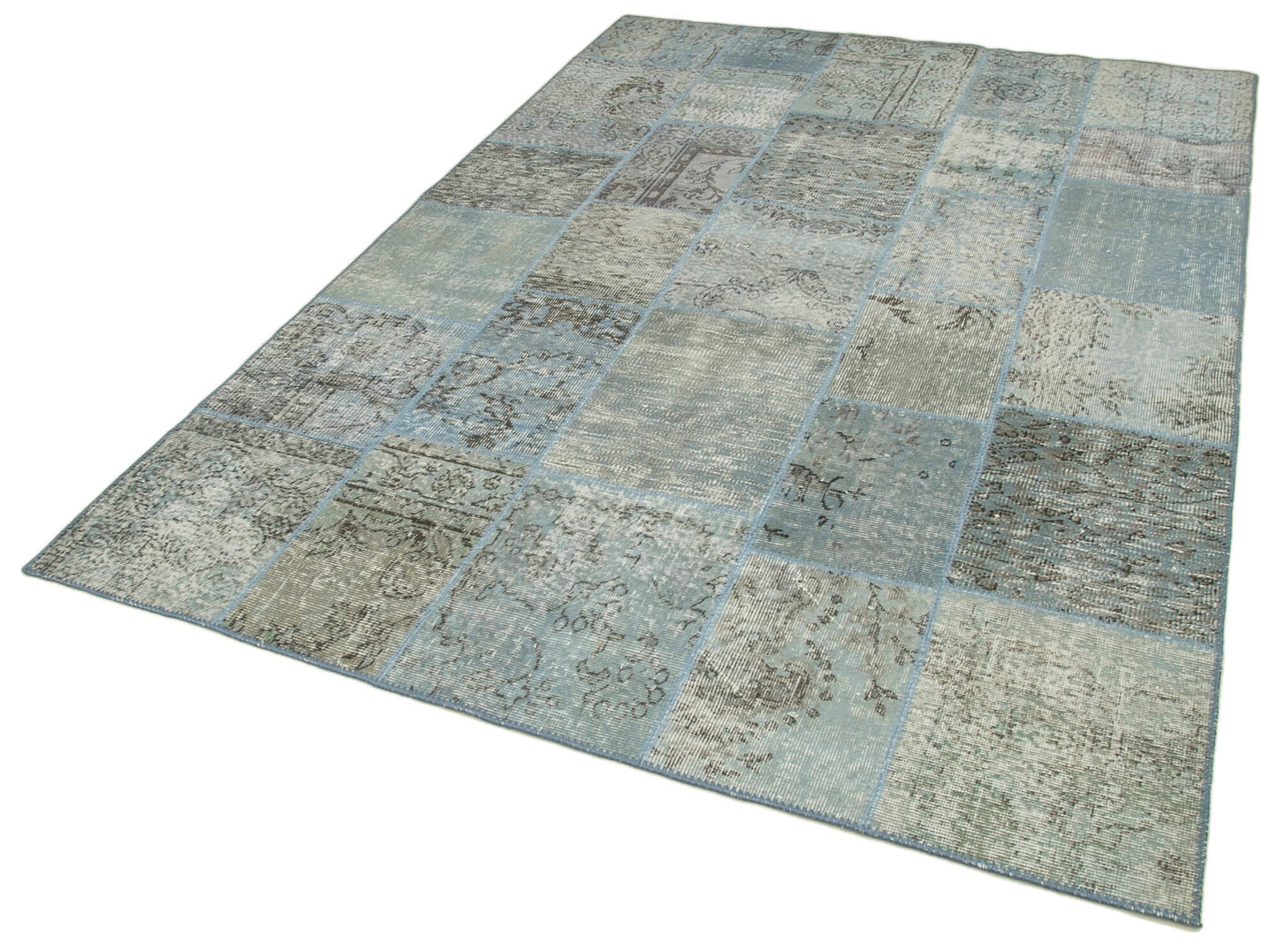 6x8 Blue Patchwork Rug - 31843