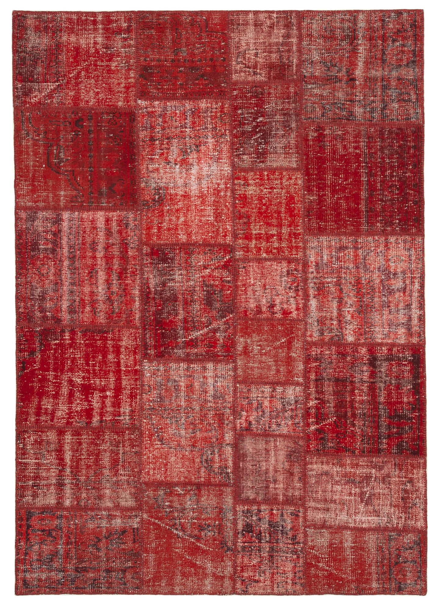 6x8 Red Patchwork Rug - 31863