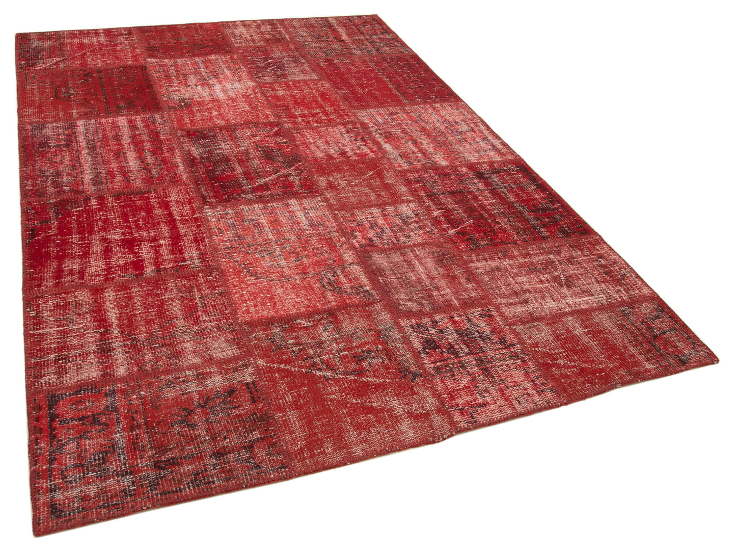 6x8 Red Patchwork Rug - 31863