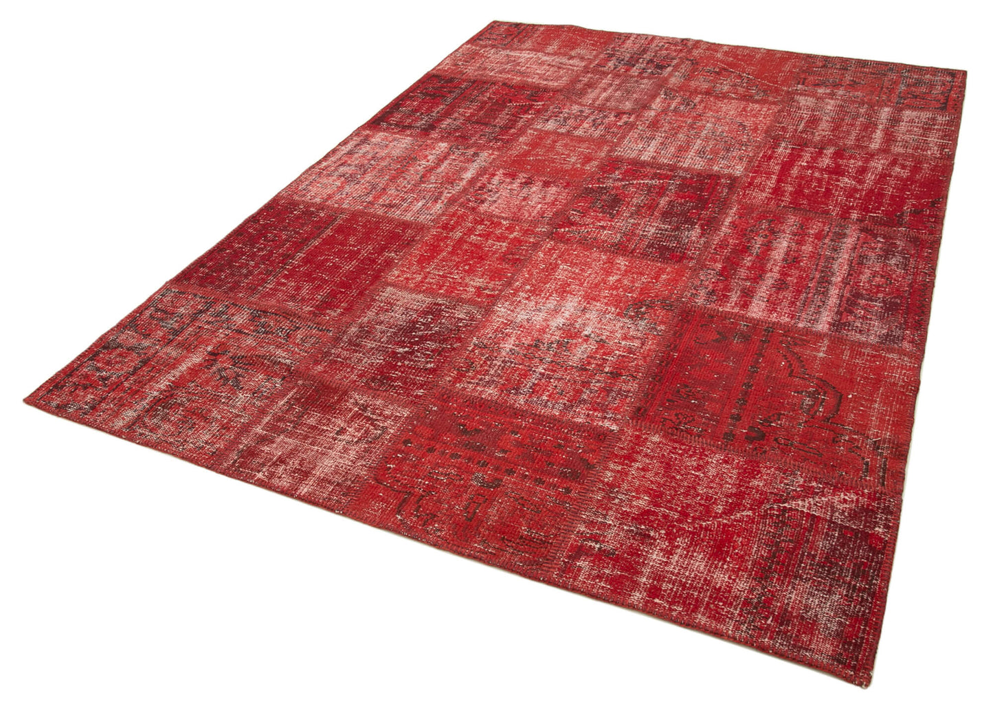 6x8 Red Patchwork Rug - 31863