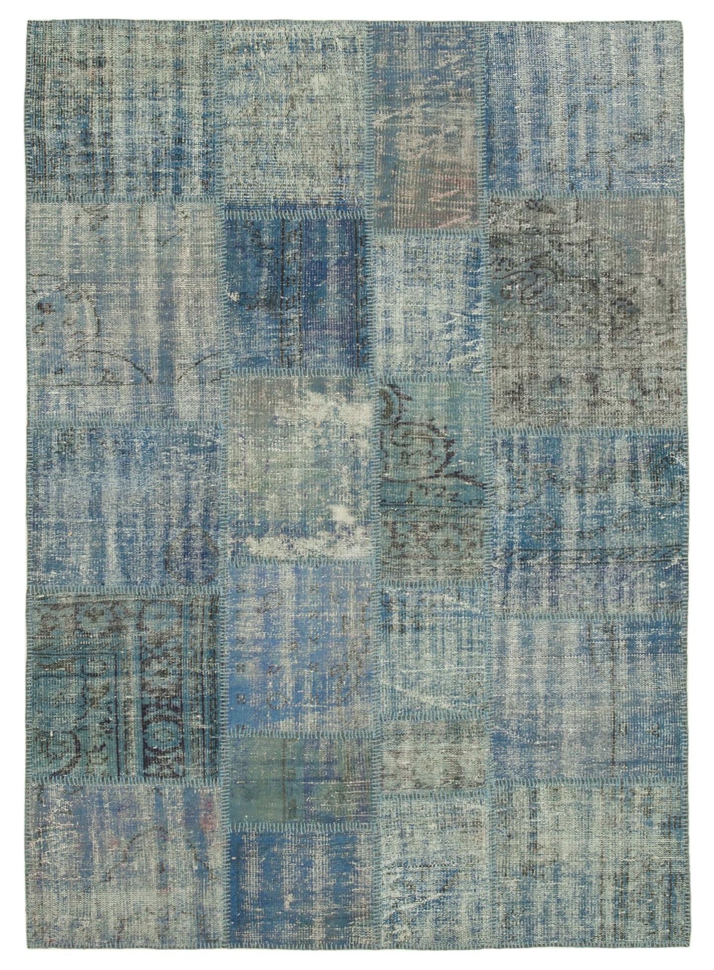 6x8 Blue Patchwork Rug - 31867