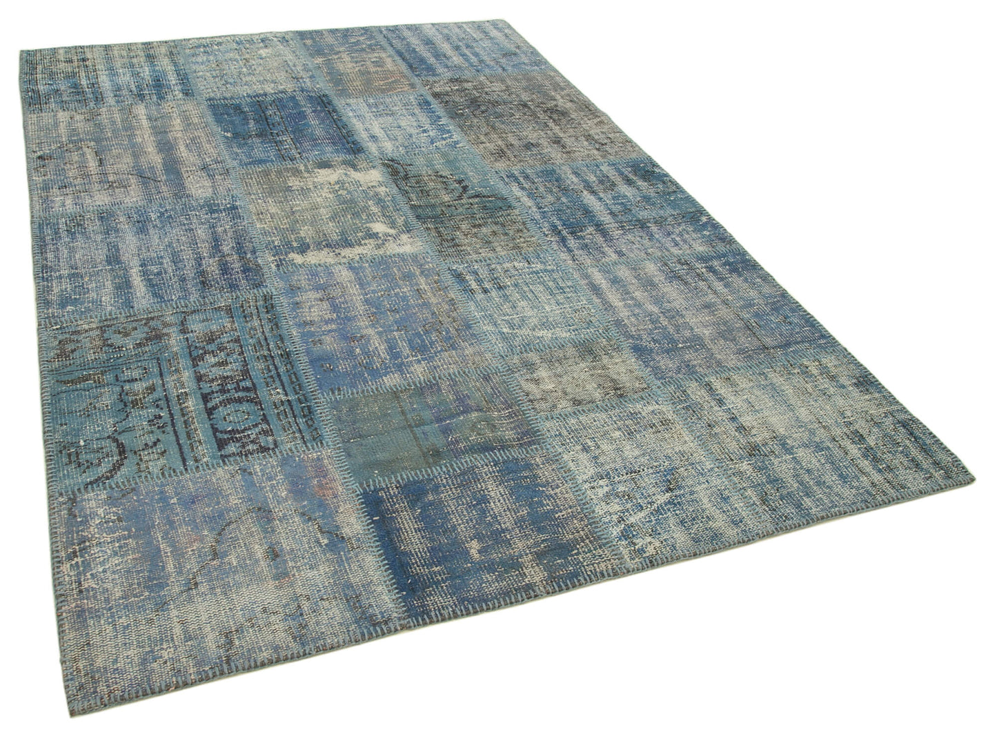 6x8 Blue Patchwork Rug - 31867