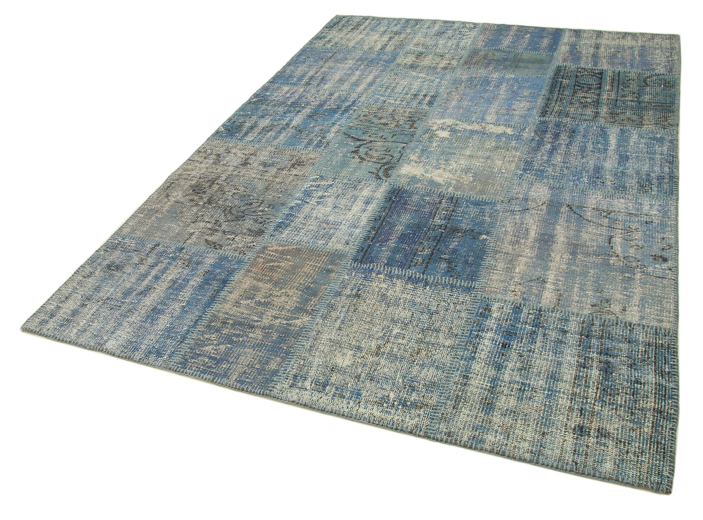 6x8 Blue Patchwork Rug - 31867