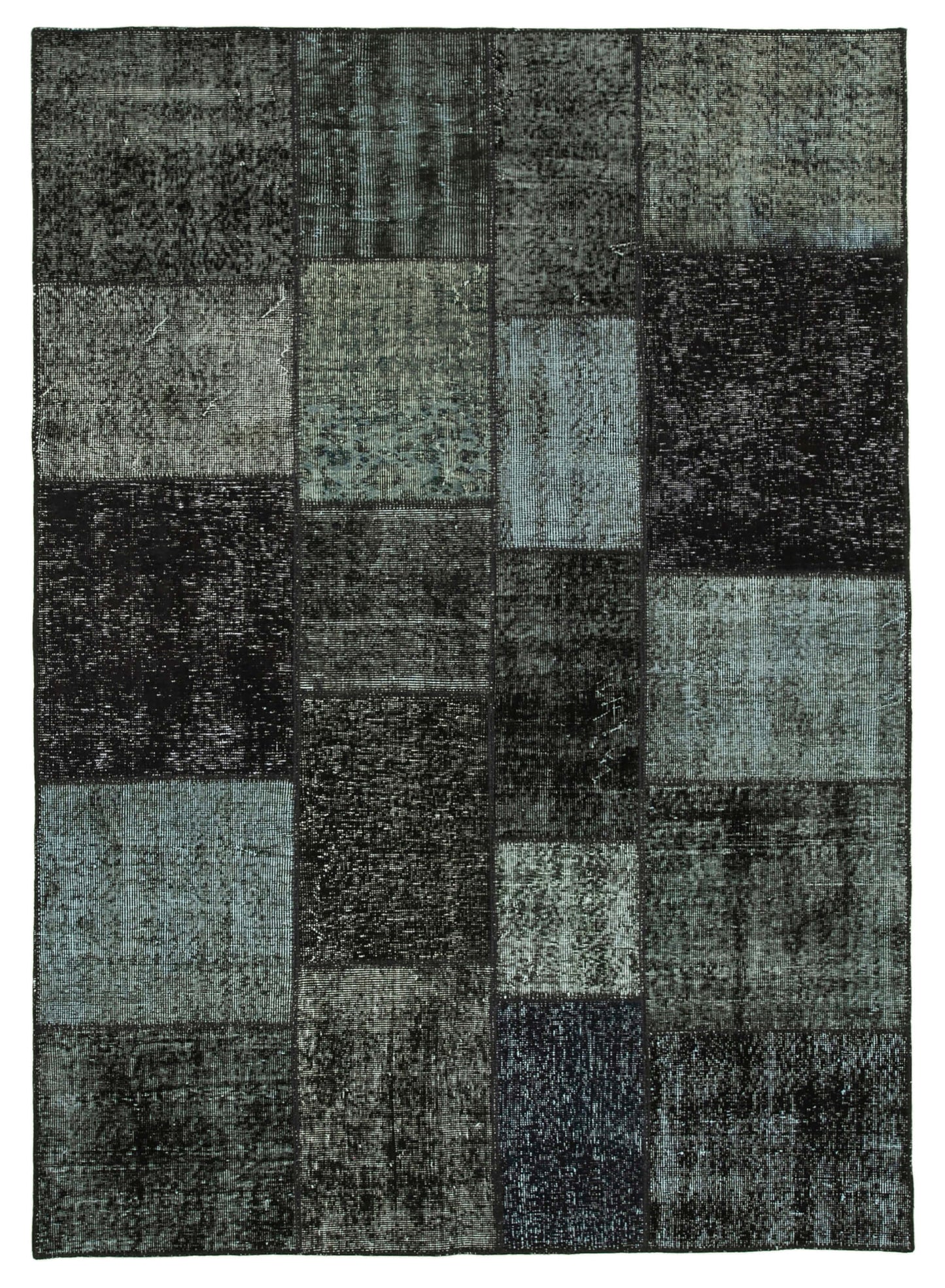 6x8 Black Patchwork Rug - 31884