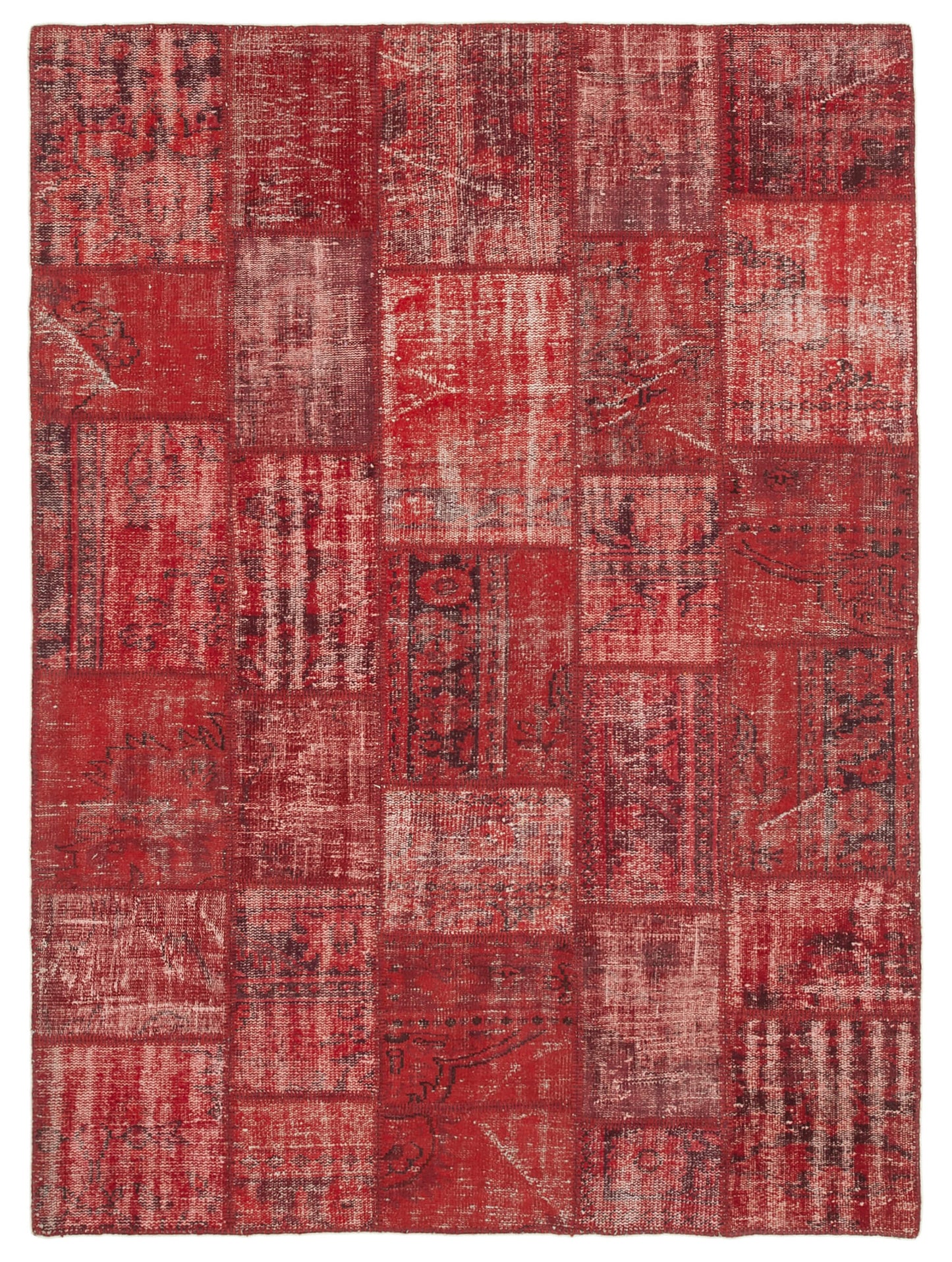 6x8 Red Patchwork Rug - 31889