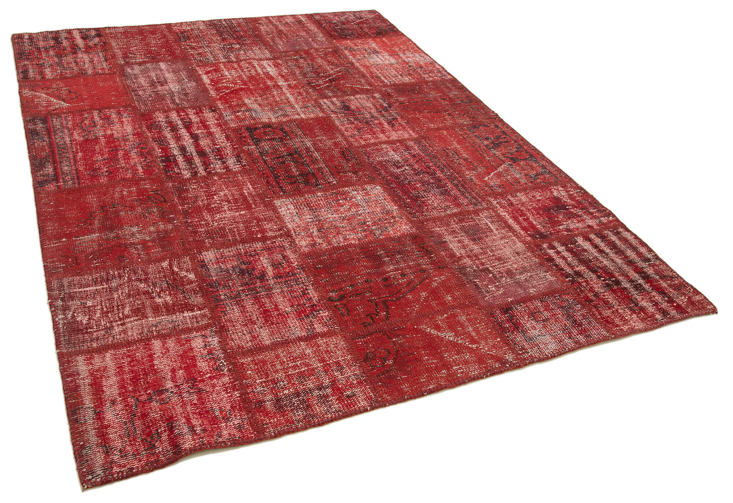 6x8 Red Patchwork Rug - 31889