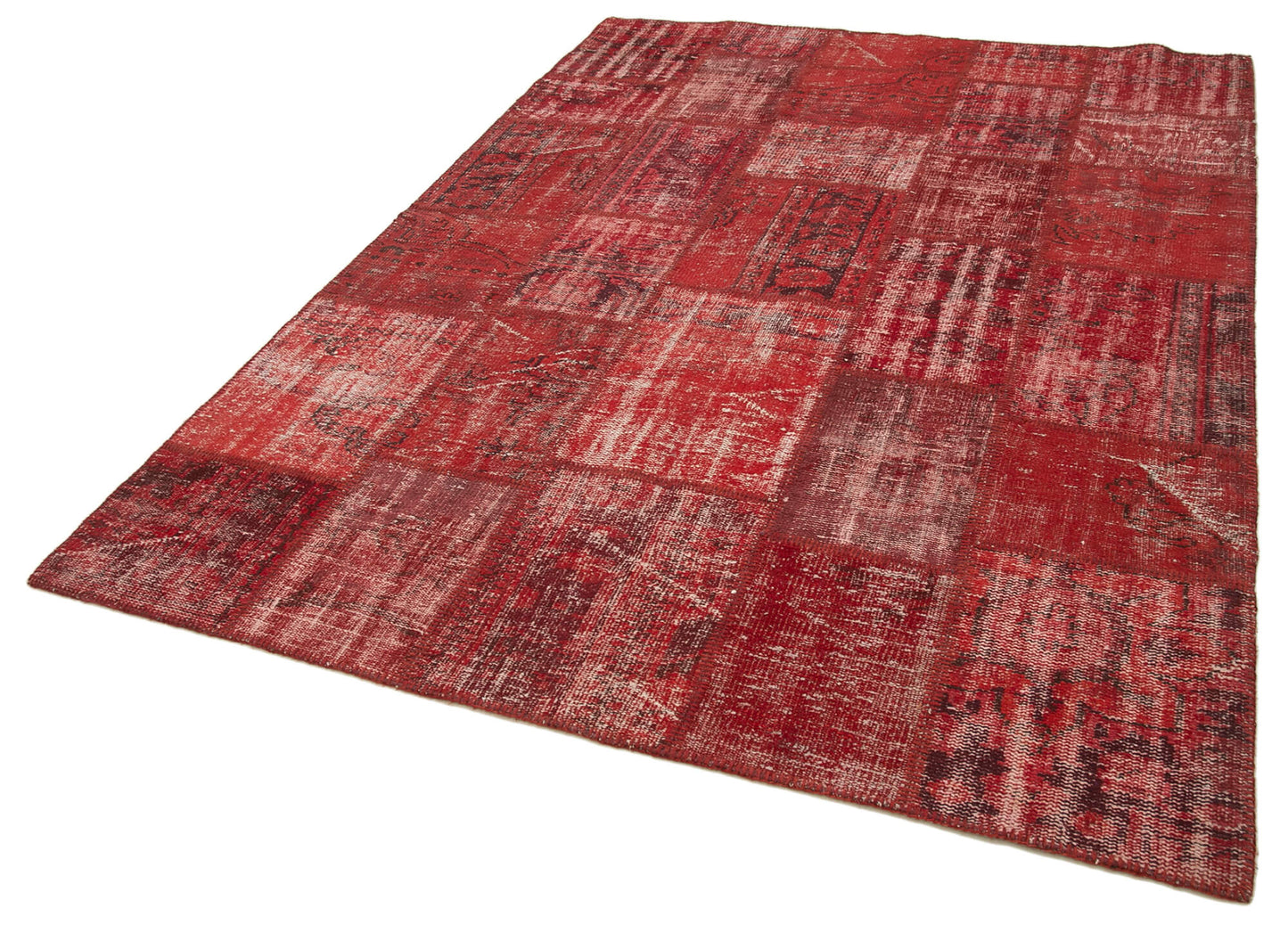 6x8 Red Patchwork Rug - 31889