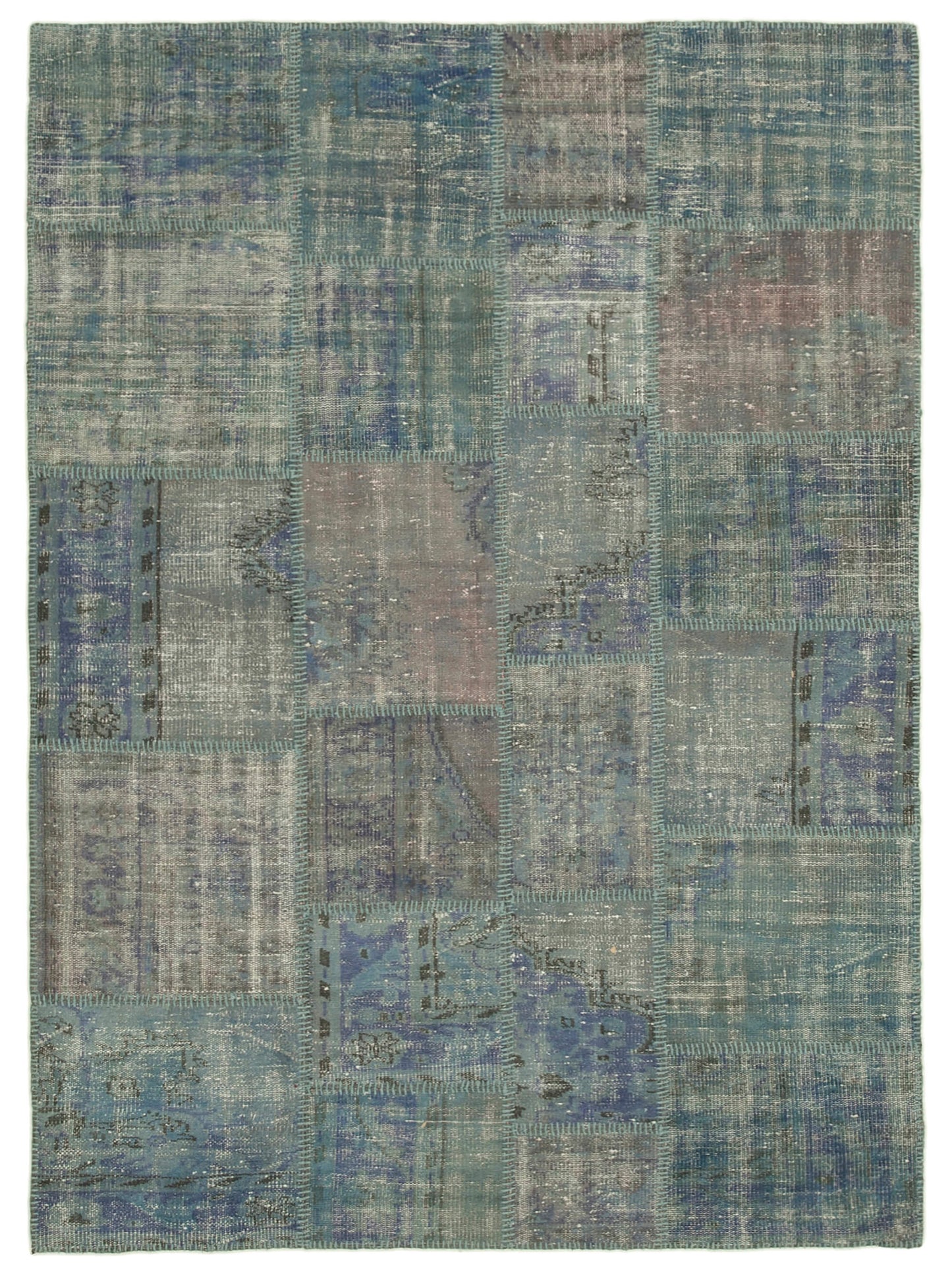 6x8 Blue Patchwork Rug - 31895