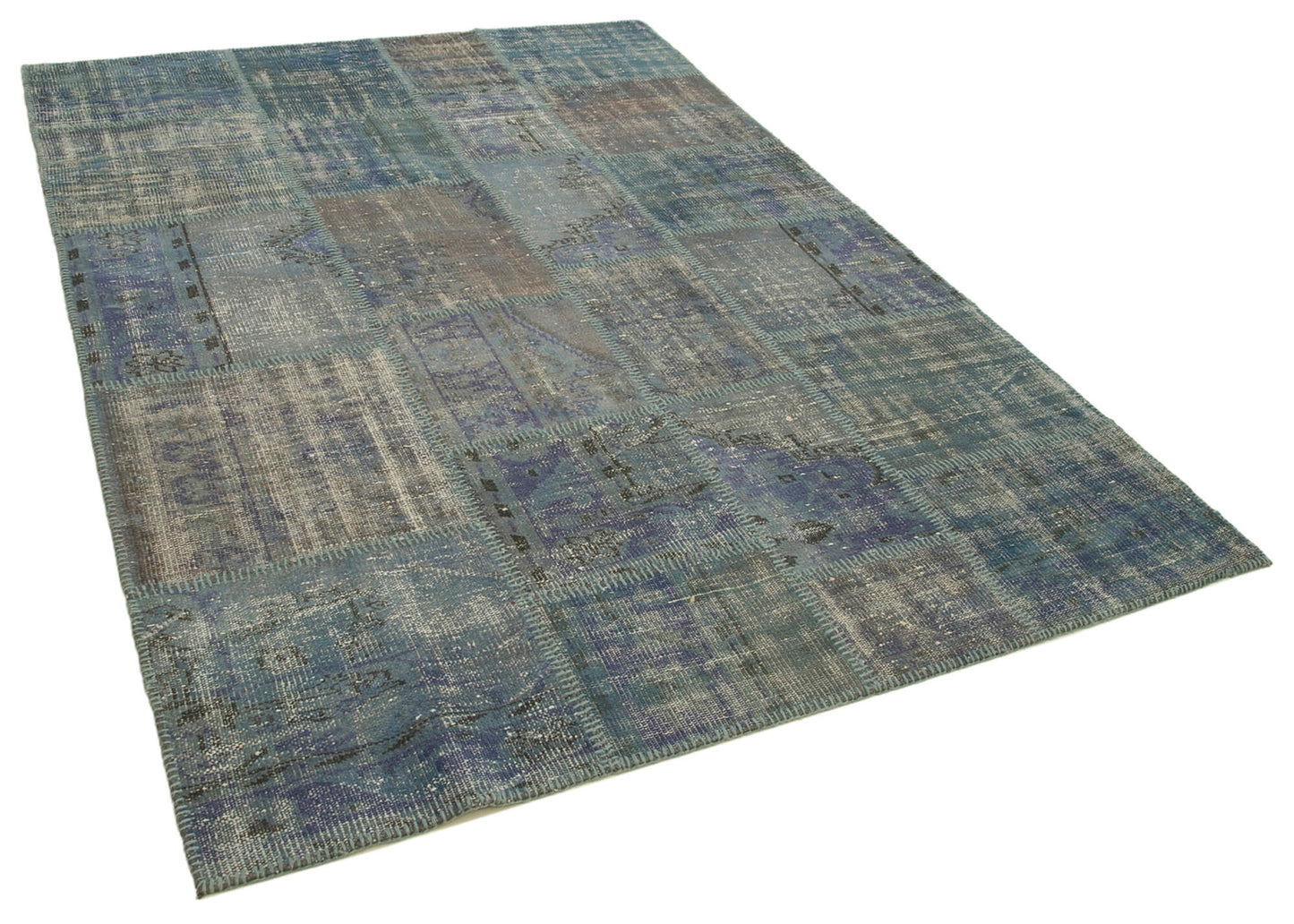 6x8 Blue Patchwork Rug - 31895