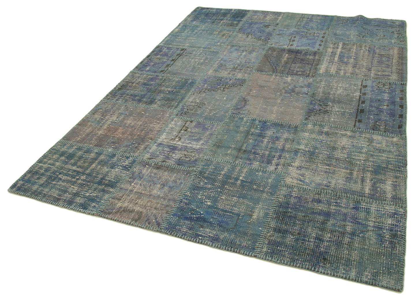 6x8 Blue Patchwork Rug - 31895