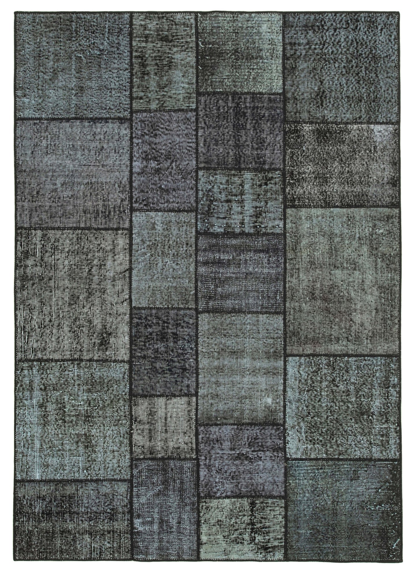 6x8 Black Patchwork Rug - 31914