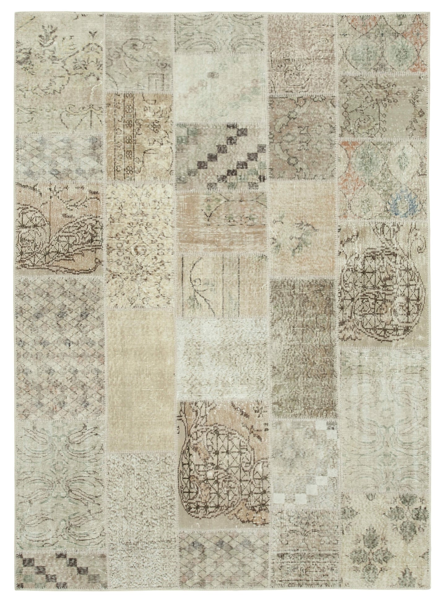 6x8 Beige Patchwork Rug - 31926