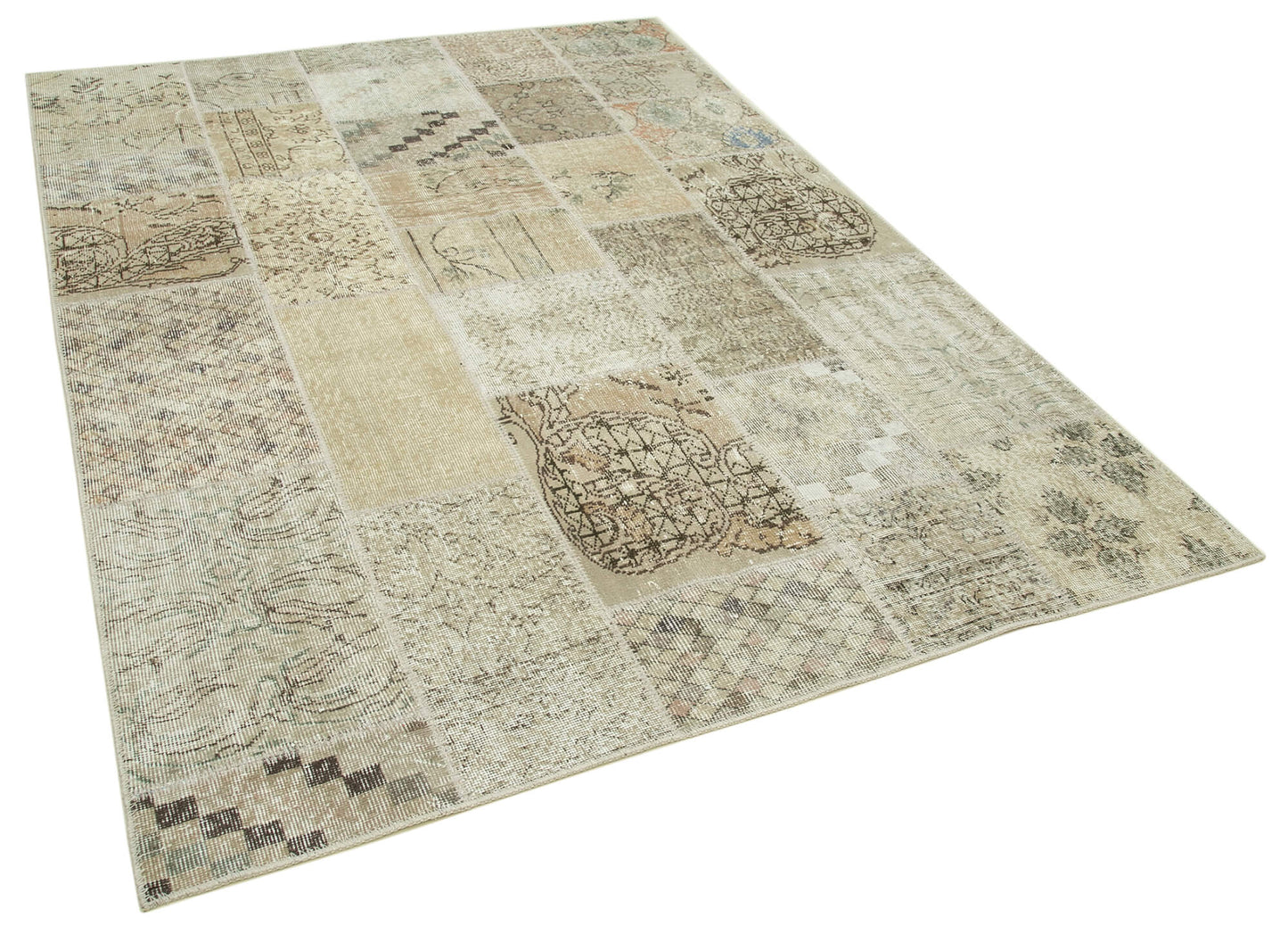 6x8 Beige Patchwork Rug - 31926