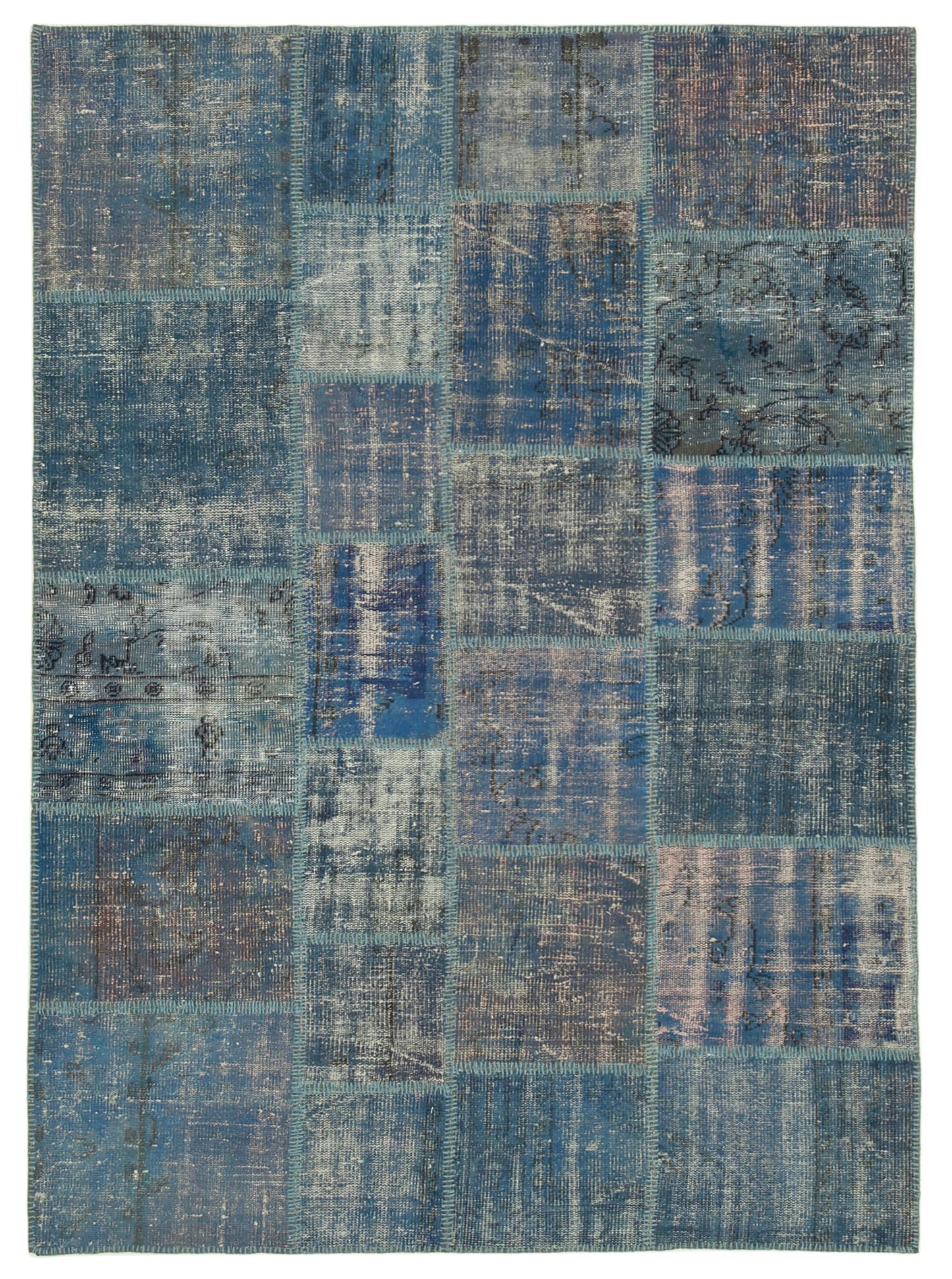 6x8 Blue Patchwork Rug - 31931