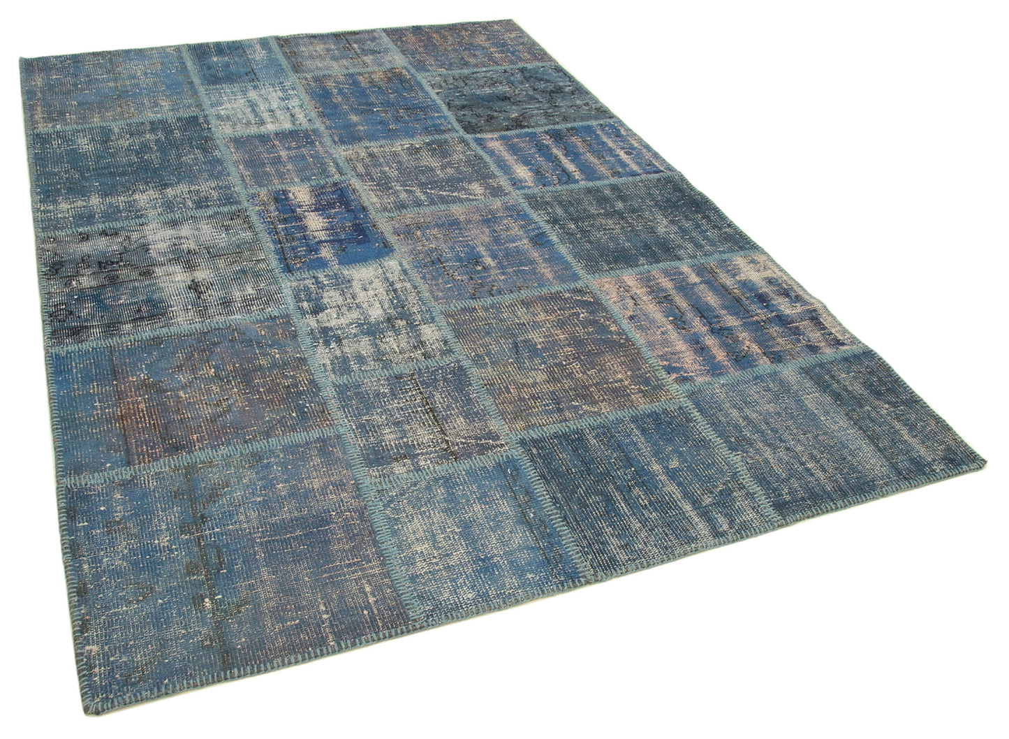 6x8 Blue Patchwork Rug - 31931