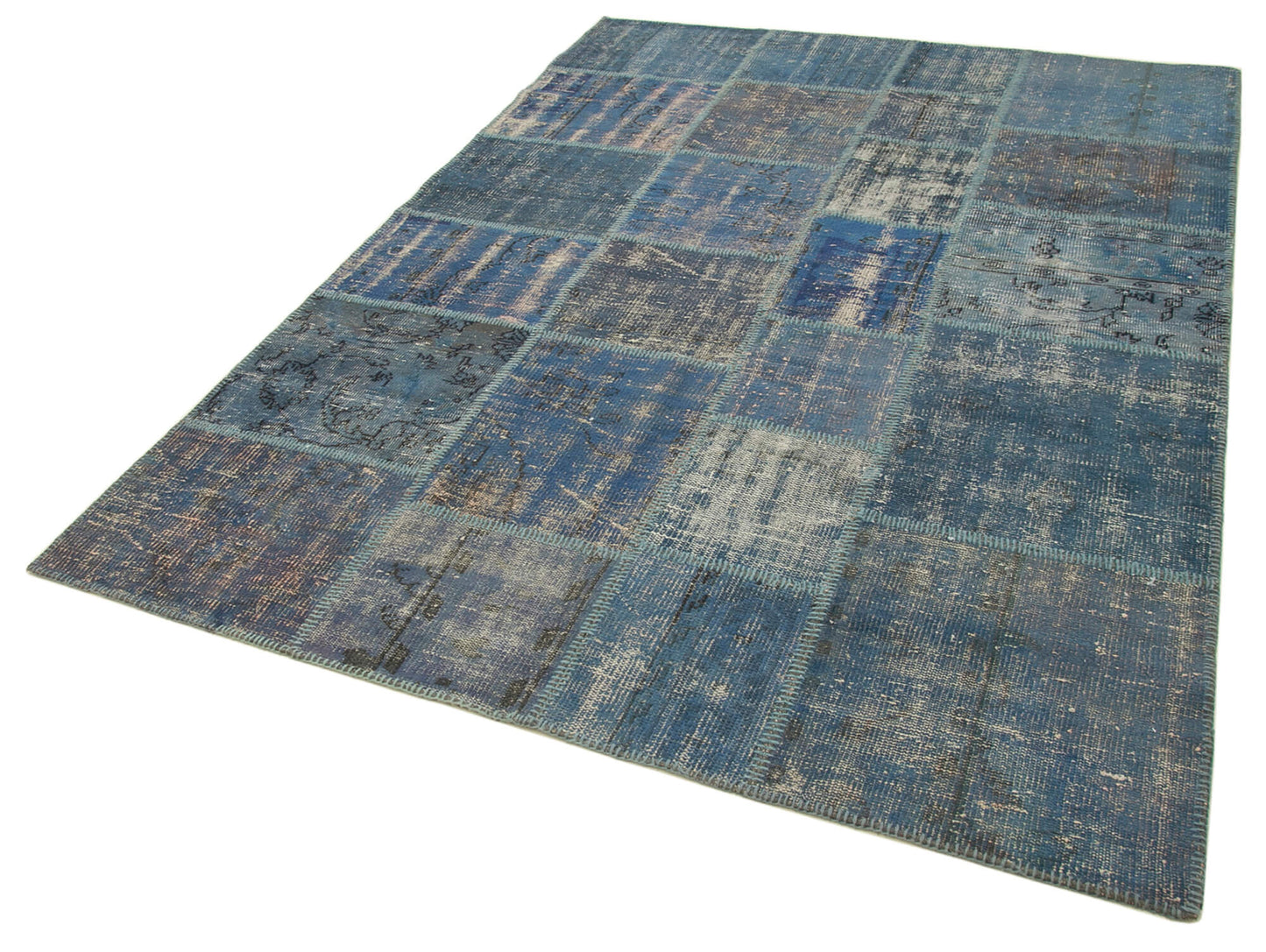 6x8 Blue Patchwork Rug - 31931