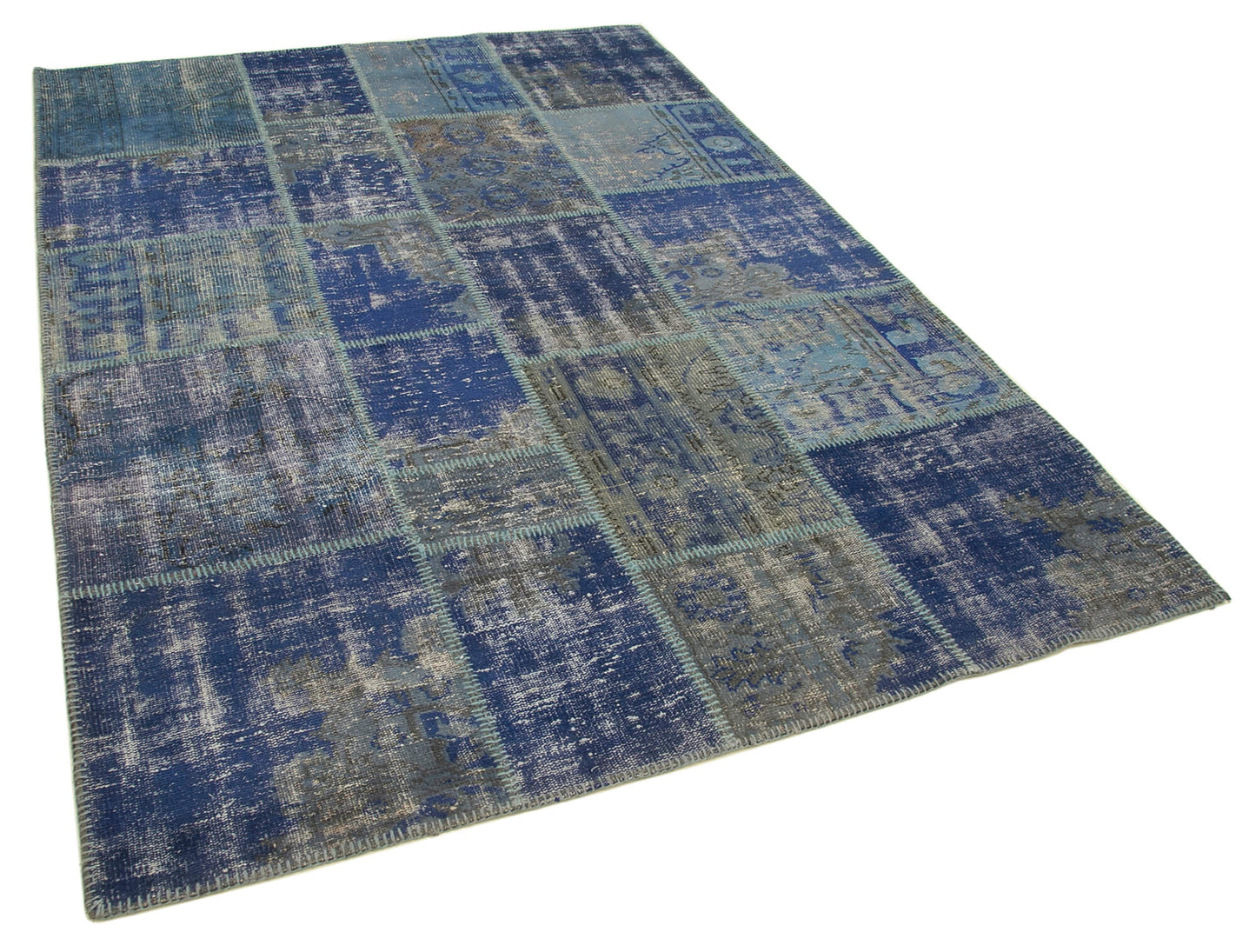 6x8 Blue Patchwork Rug - 31933