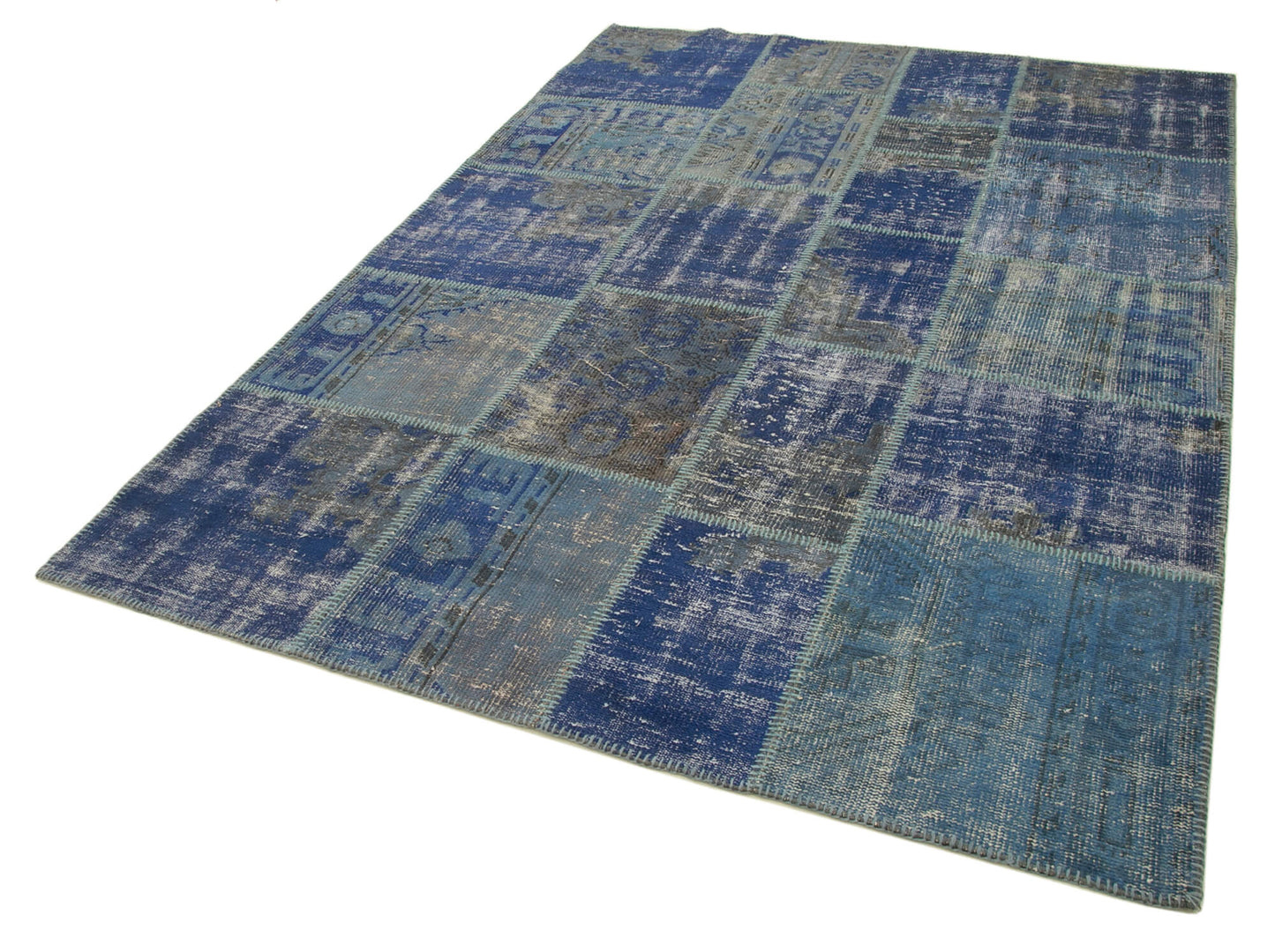 6x8 Blue Patchwork Rug - 31933