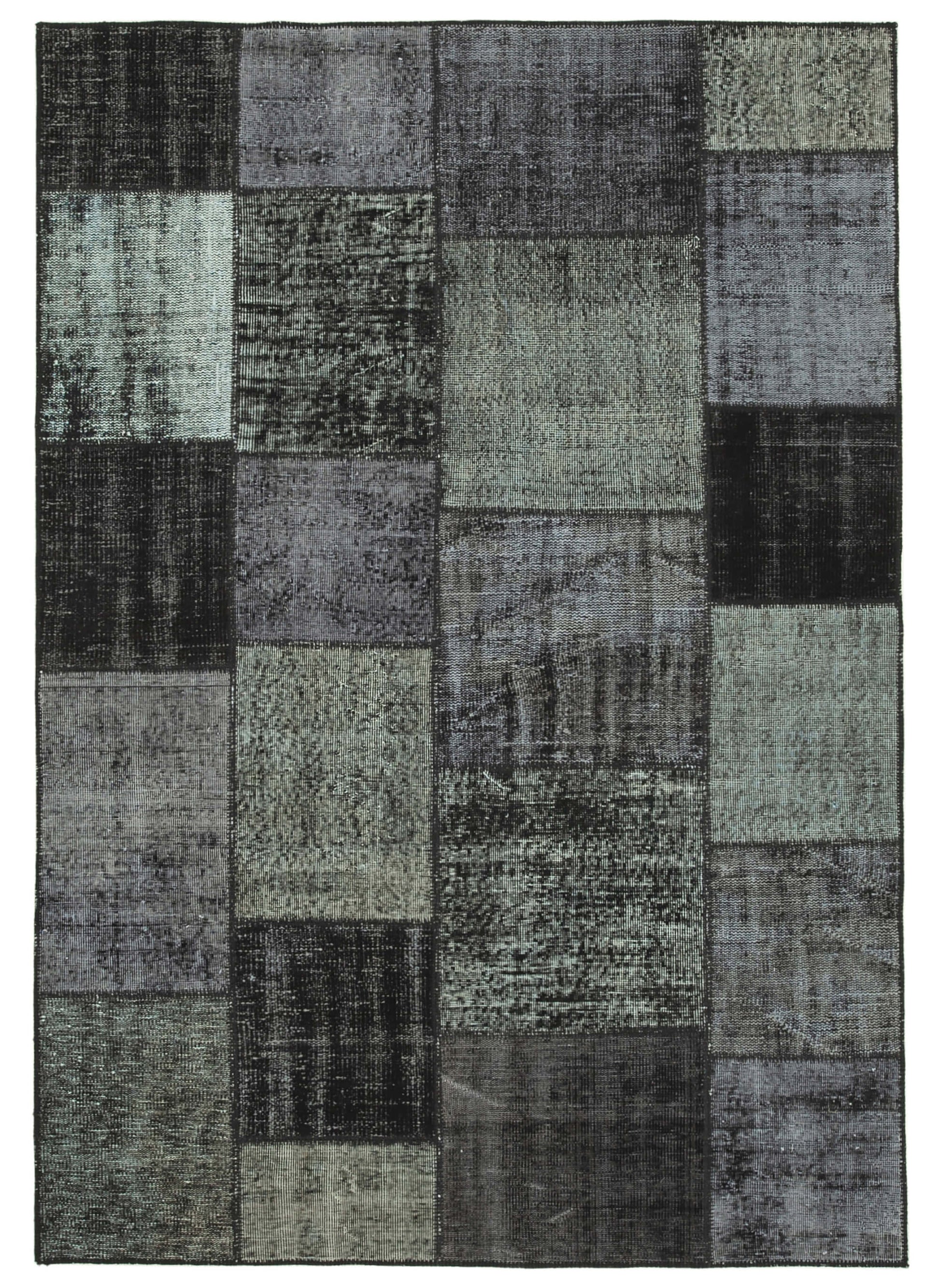 5x8 Black Patchwork Rug - 31966