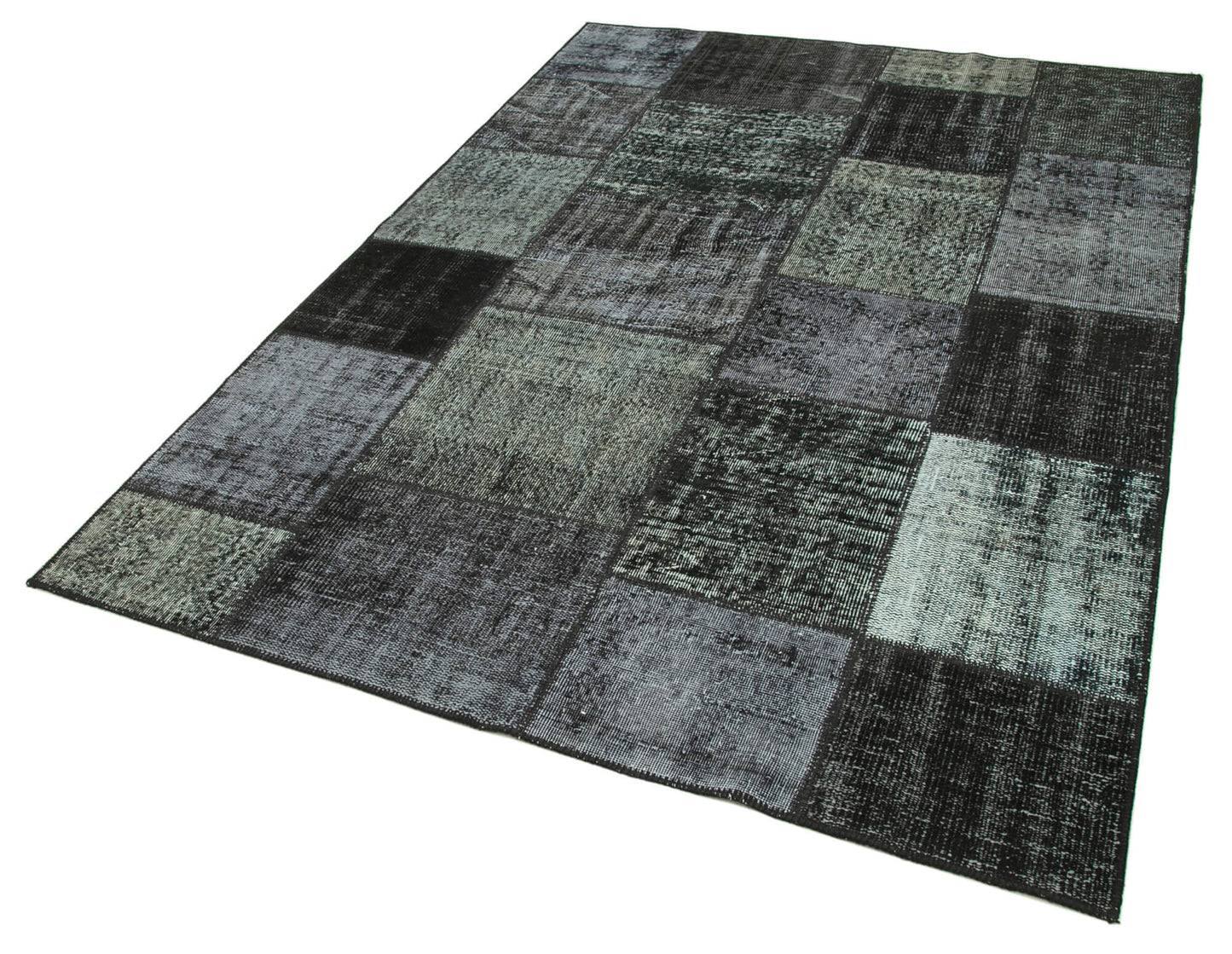 5x8 Black Patchwork Rug - 31966