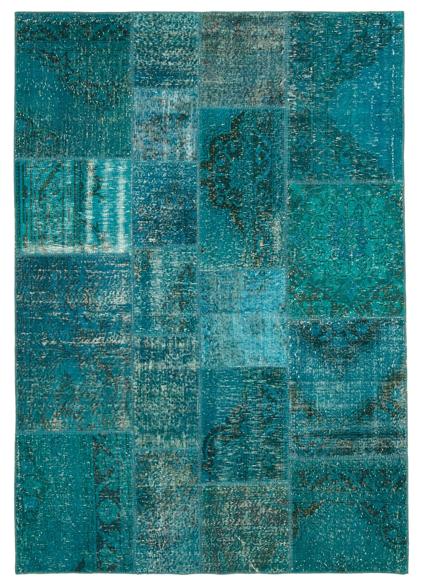 6x8 Turquoise Patchwork Rug - 31975