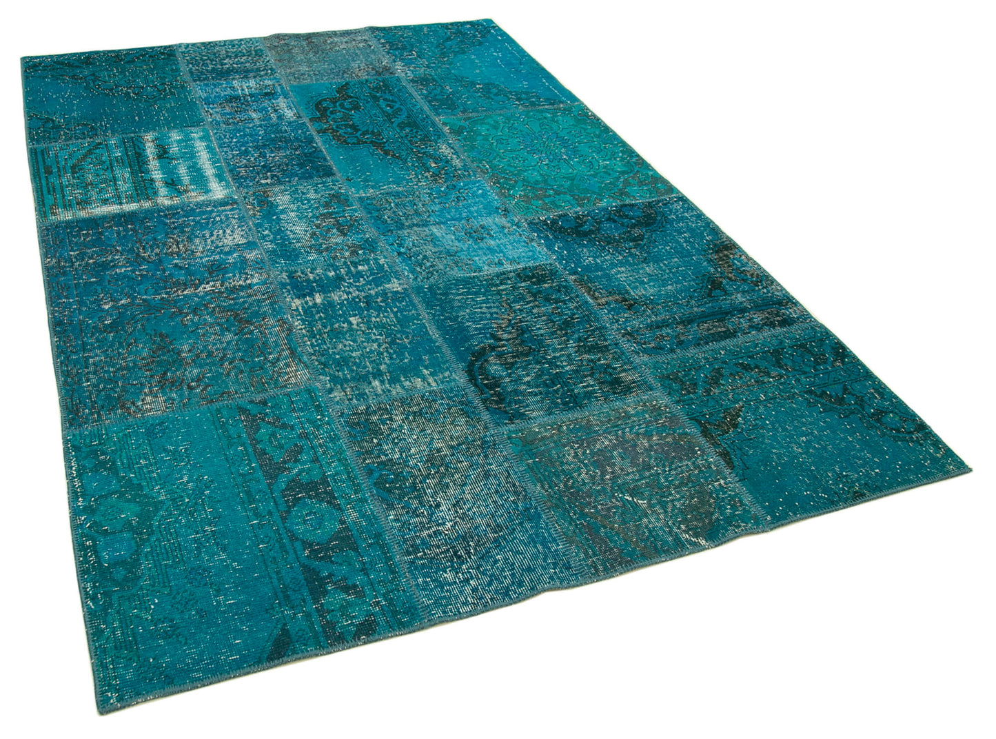 6x8 Turquoise Patchwork Rug - 31975