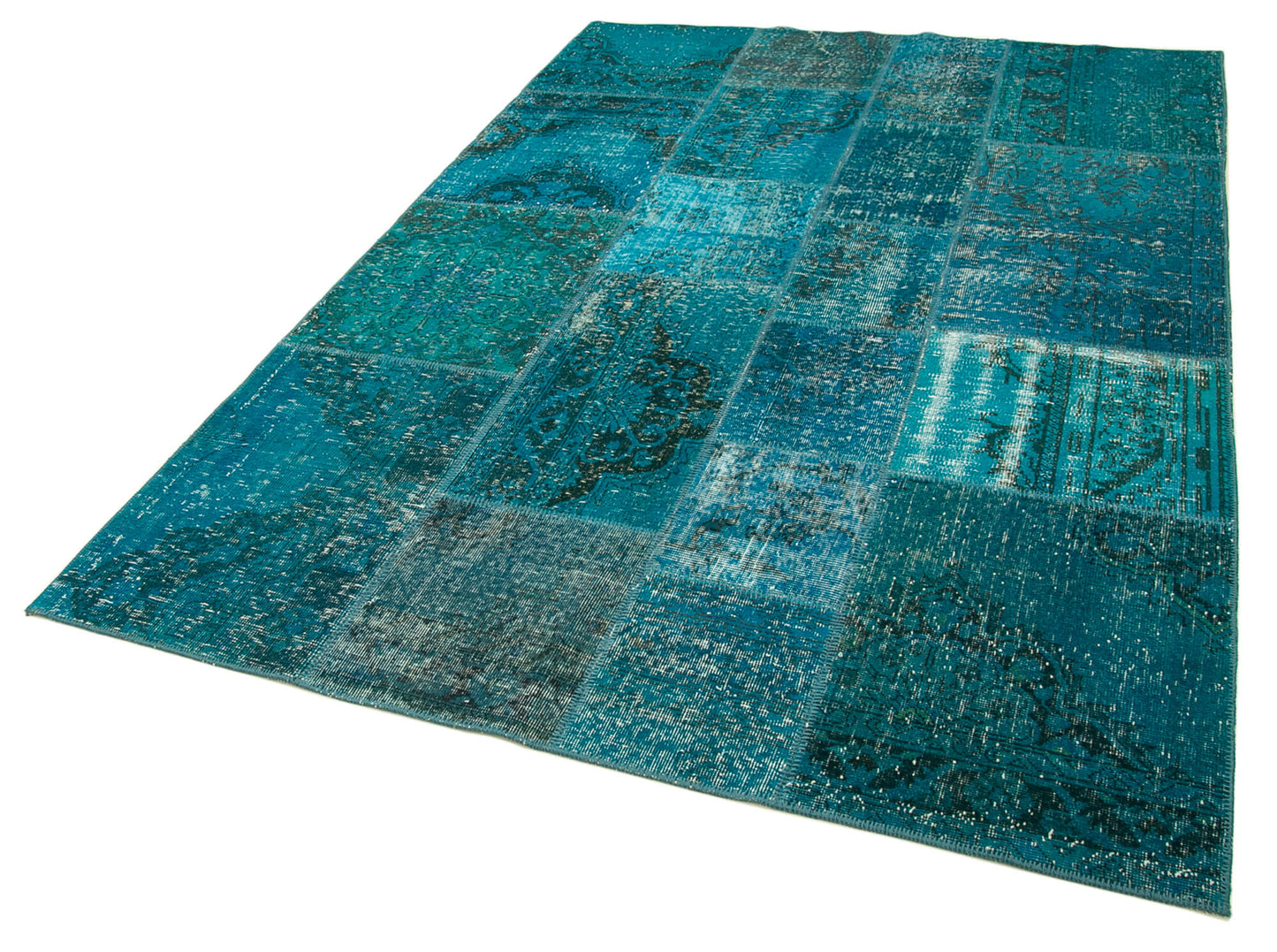 6x8 Turquoise Patchwork Rug - 31975