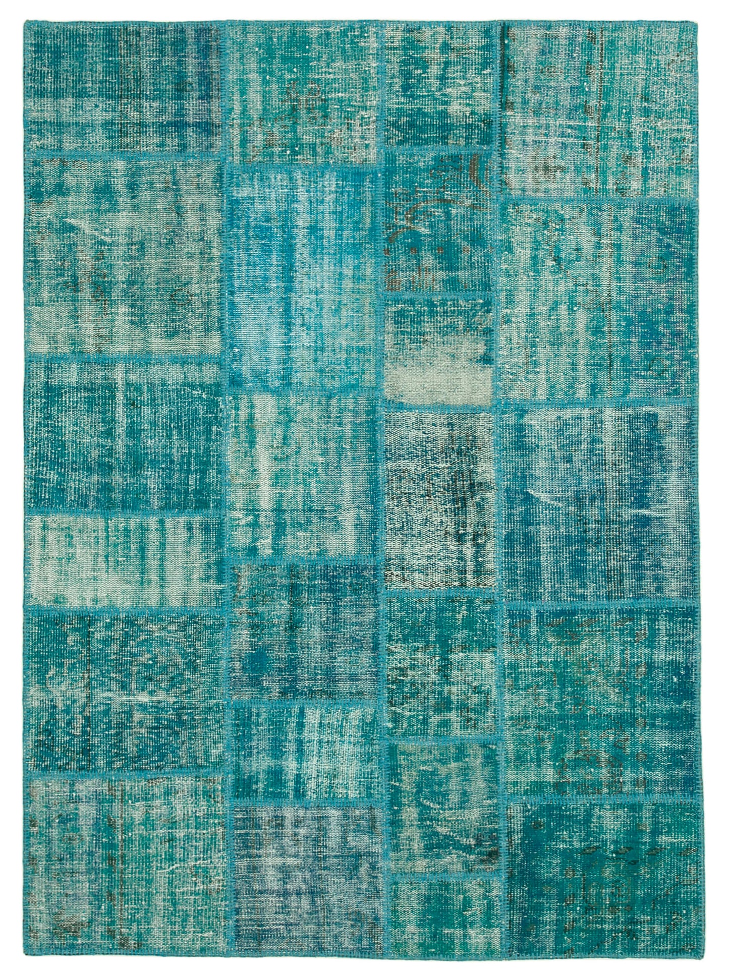 6x8 Turquoise Patchwork Rug - 31983