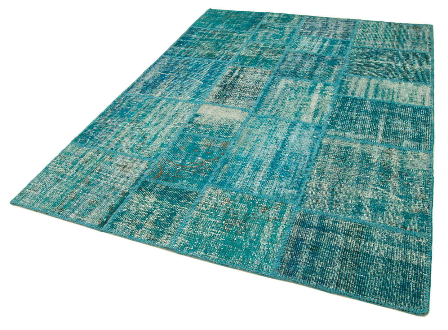 6x8 Turquoise Patchwork Rug - 31983